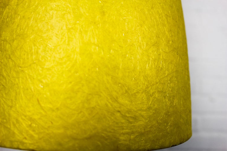 Midcentury Brass and Metal Floor Lamp with Diabolo Fiberglass Lampshade