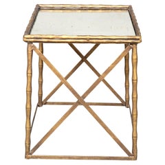 Mid Century Brass And Mirror Low Table