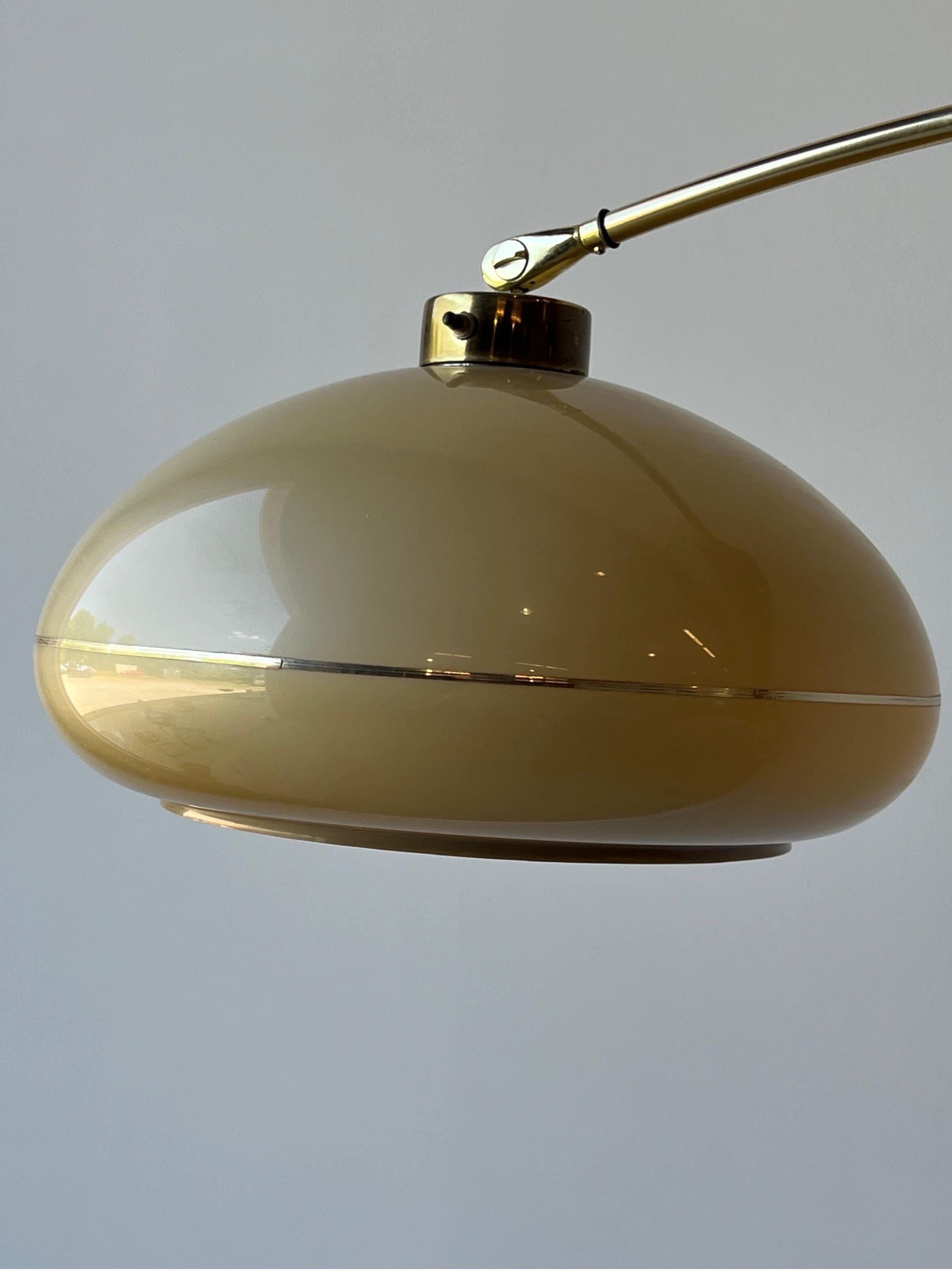 Mid-Century Modern Mid-Century Brass and Oak Arc Lamp by Nova of California