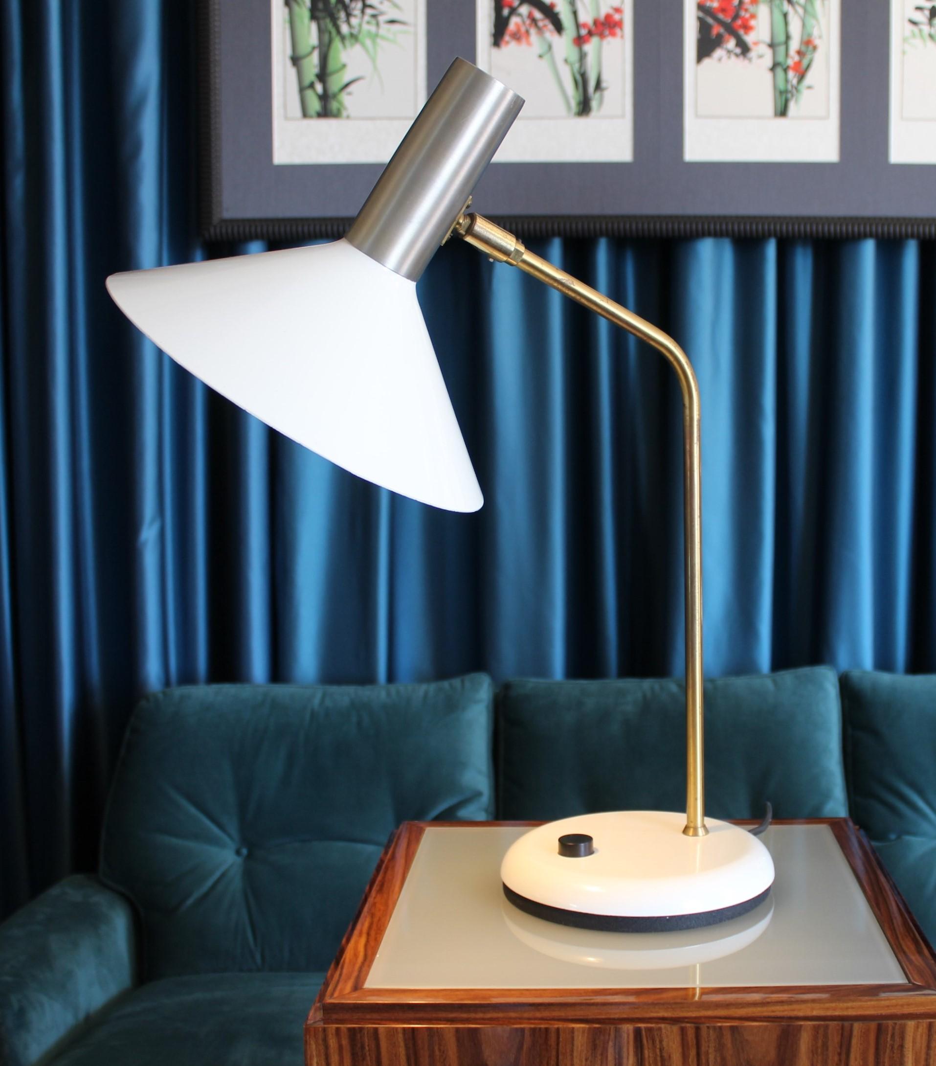 Mid-century Brass and Painted Steel Desk Lamp by Stilnovo, 1950 3