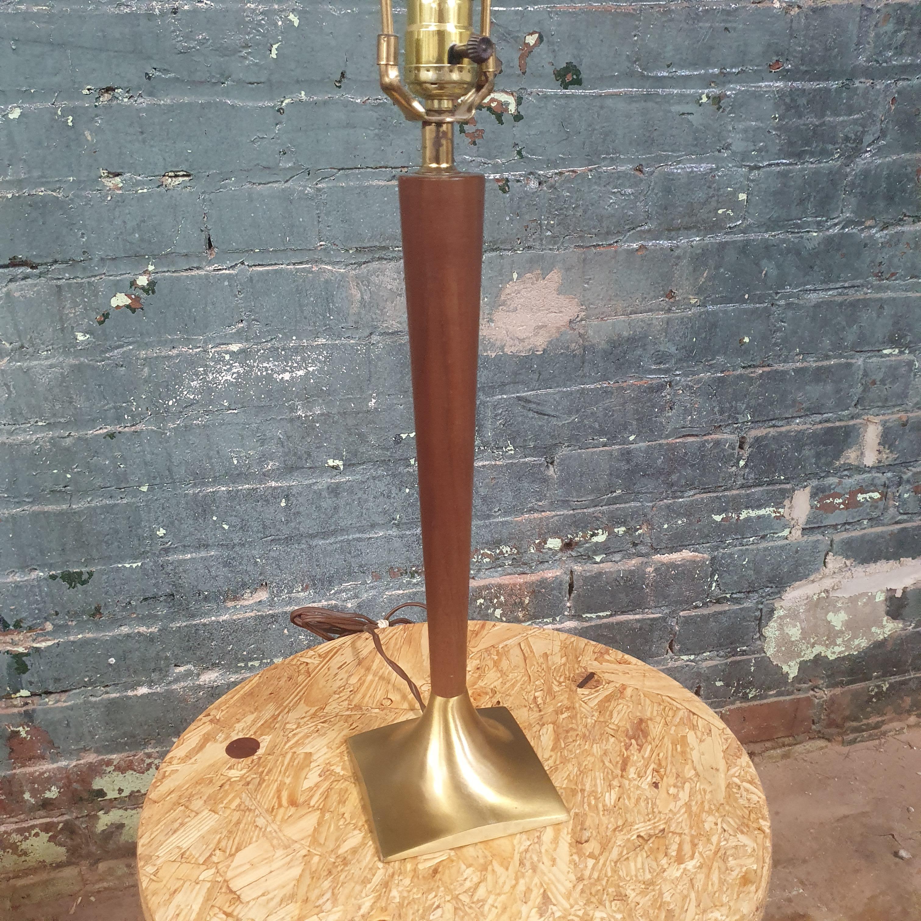 Mid-Century Modern Mid Century Brass and Walnut Lamp by Laurel Lamp Co.