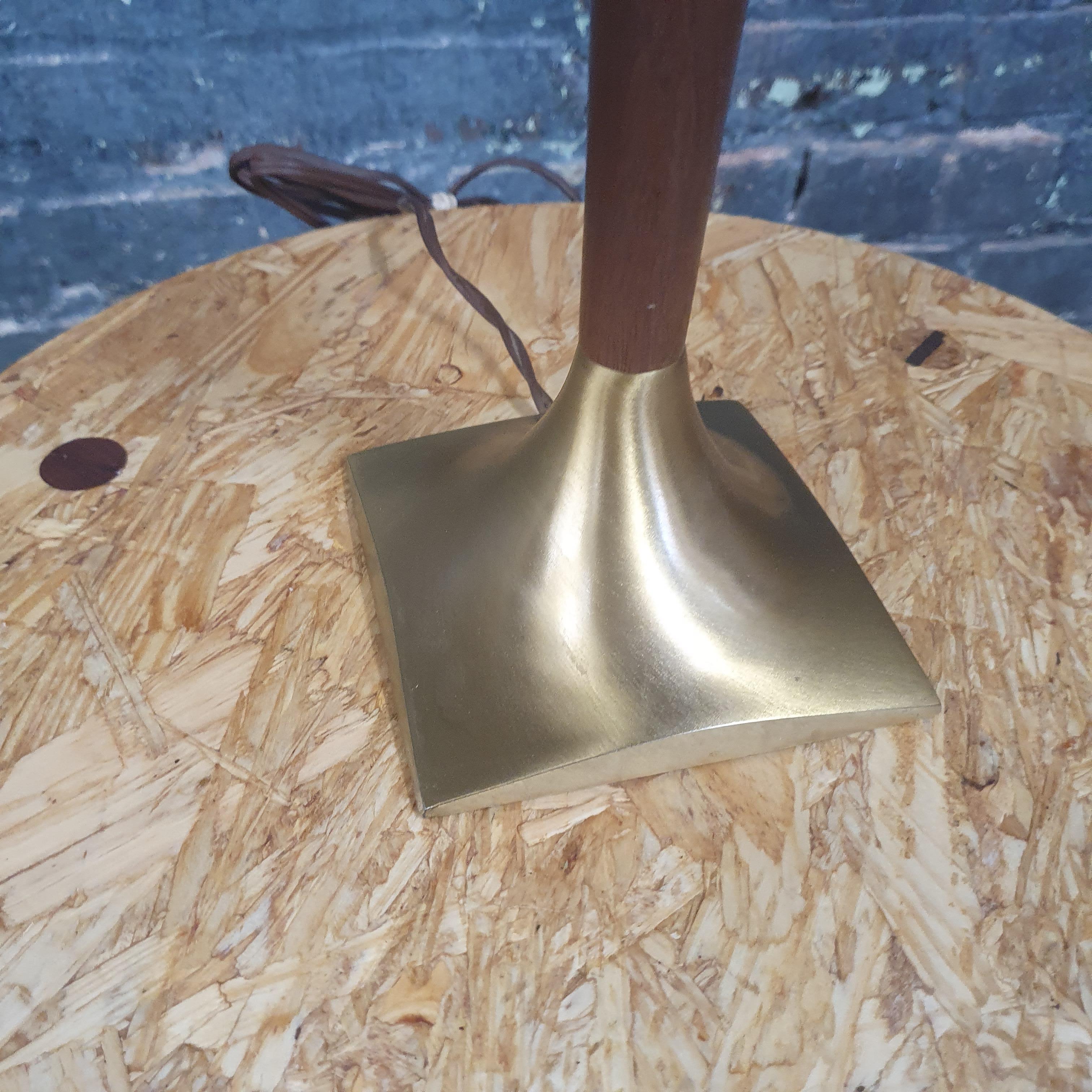 American Mid Century Brass and Walnut Lamp by Laurel Lamp Co.
