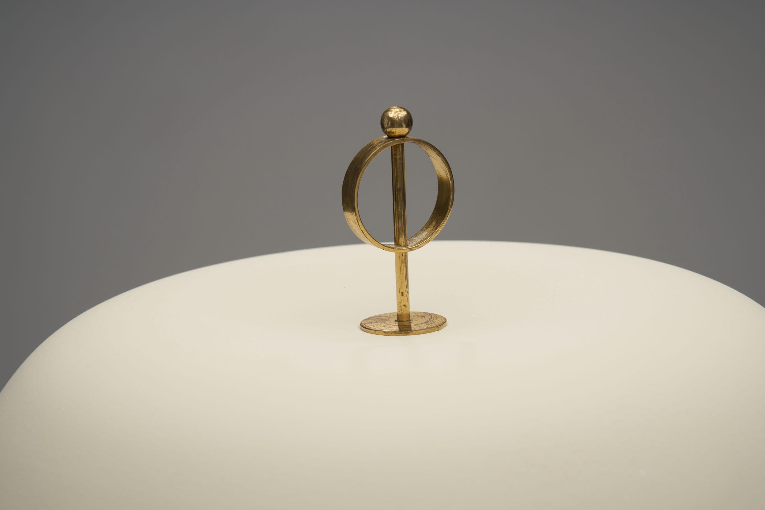 Mid-Century Brass and Wood Table Lamp, Scandinavia, 1940s 5
