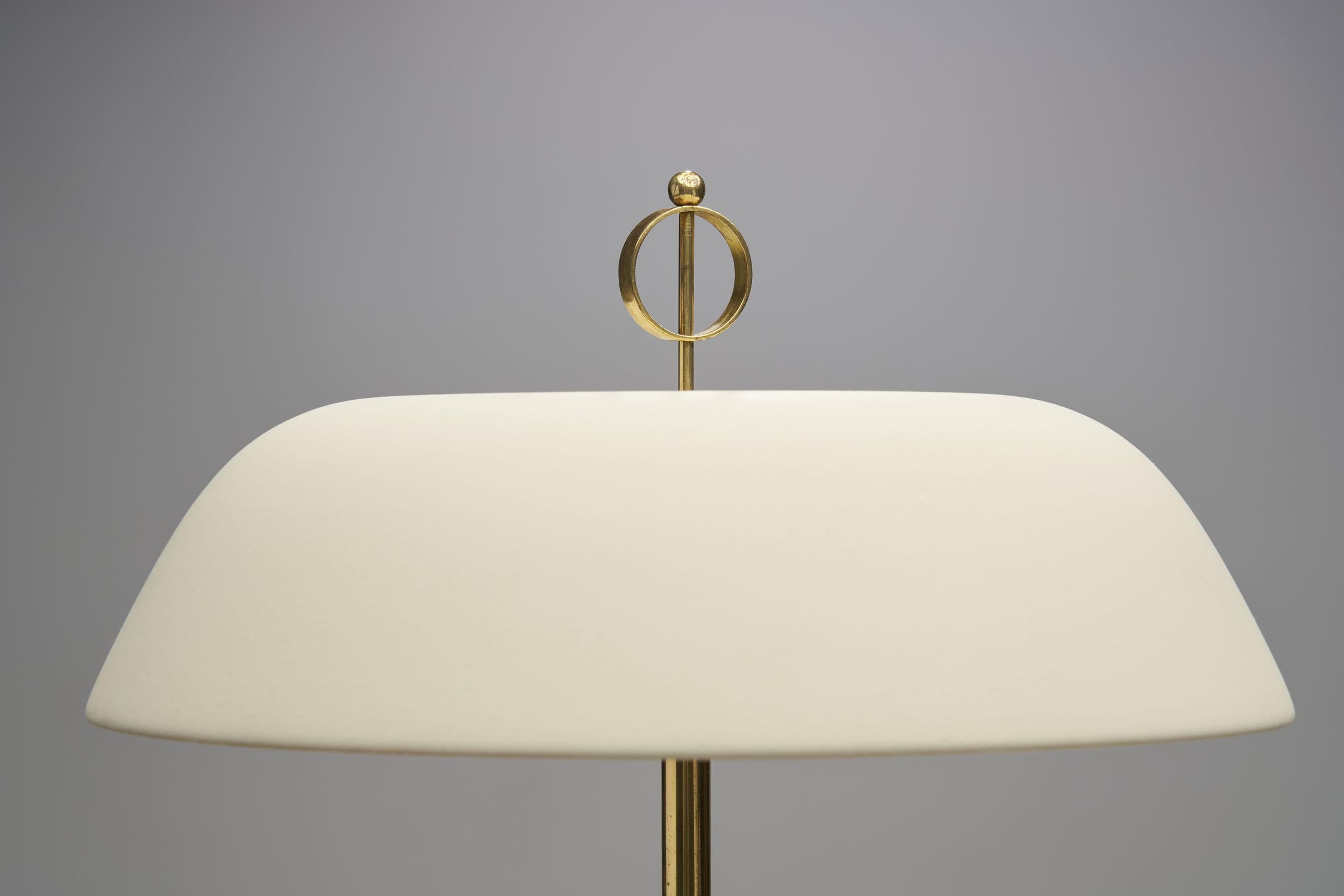 Mid-Century Brass and Wood Table Lamp, Scandinavia, 1940s 3