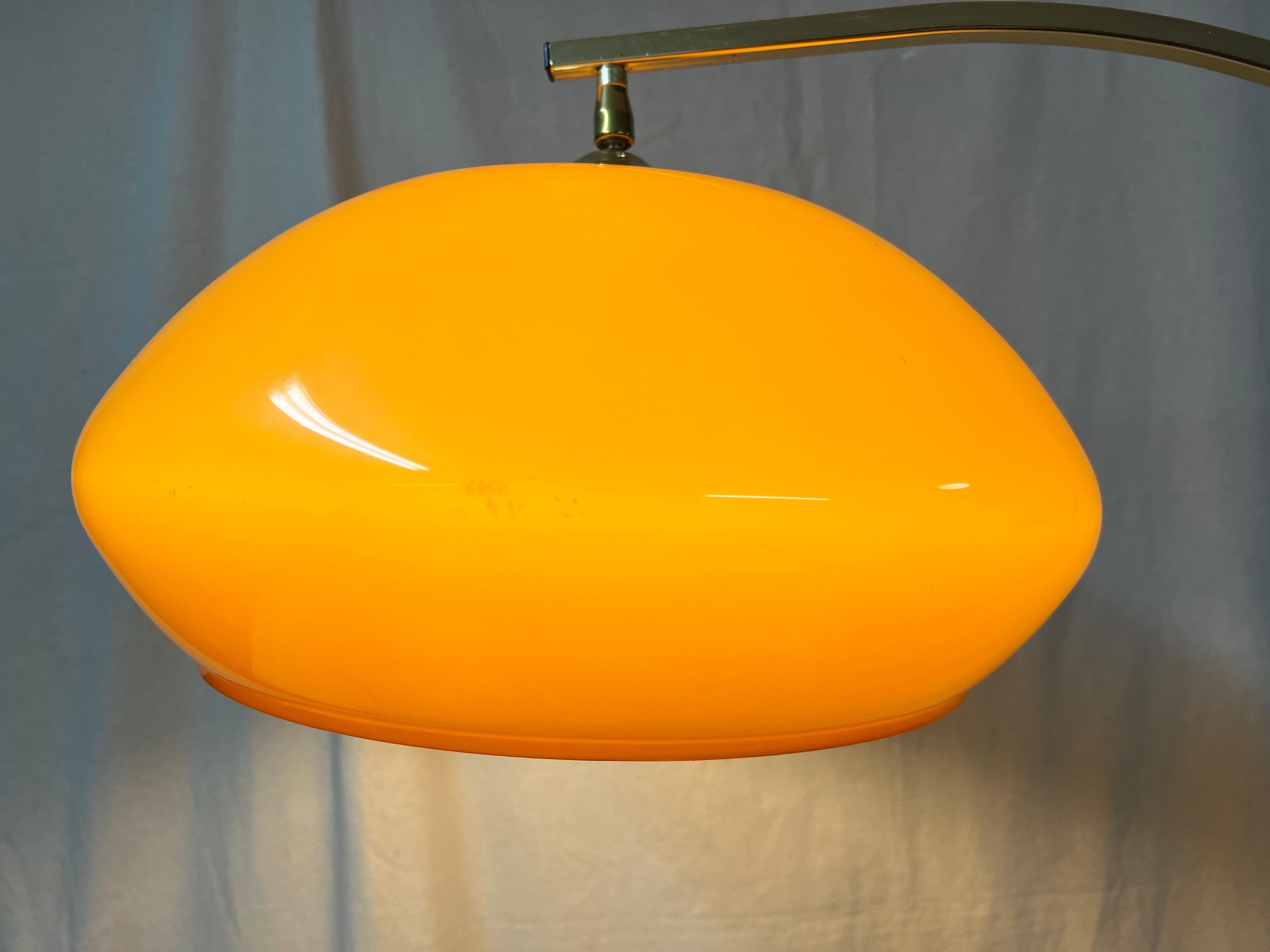 Mid-Century Modern Arc Brass Floor Lamp 6