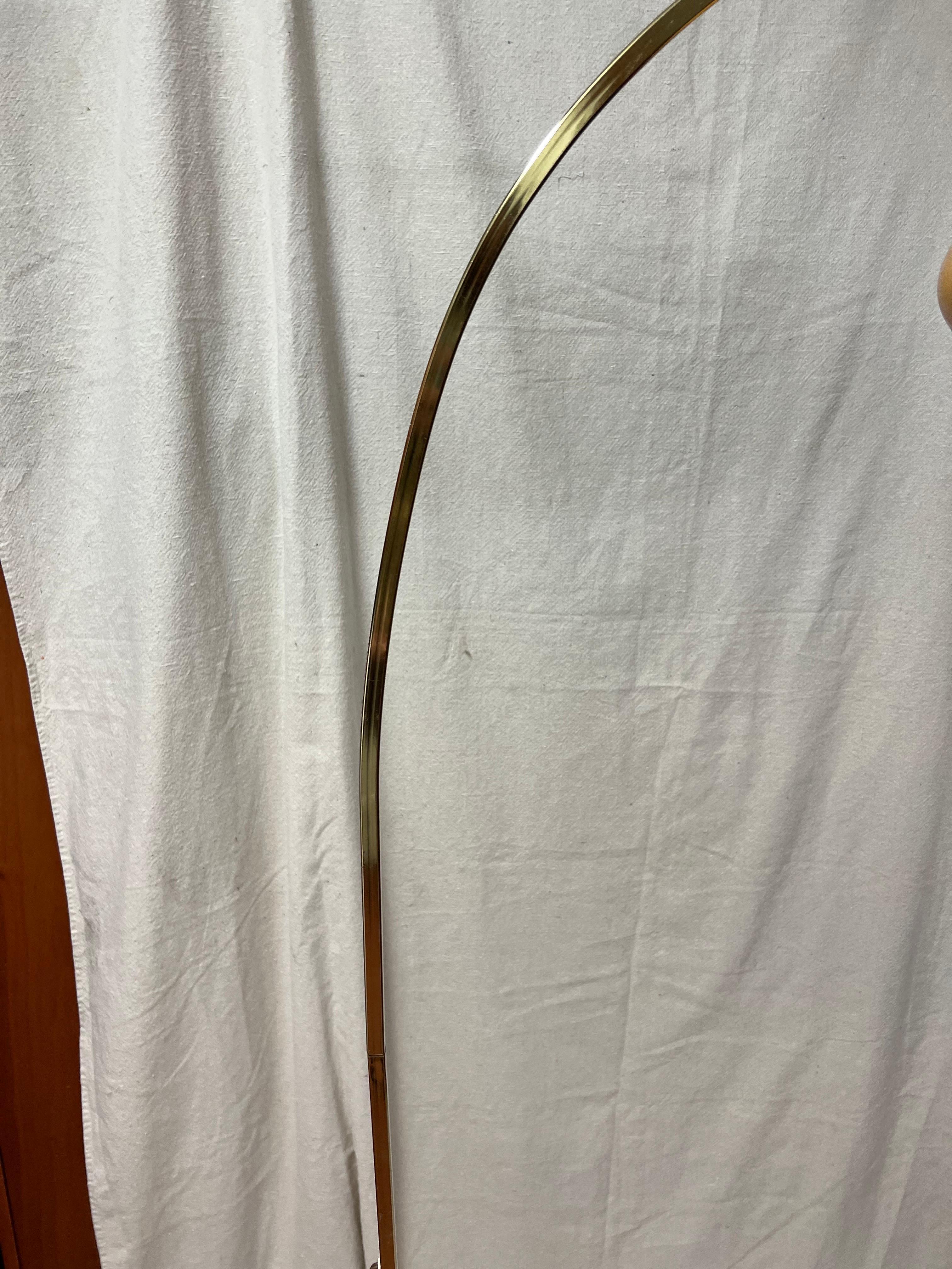 Mid-Century Modern Arc Brass Floor Lamp 10