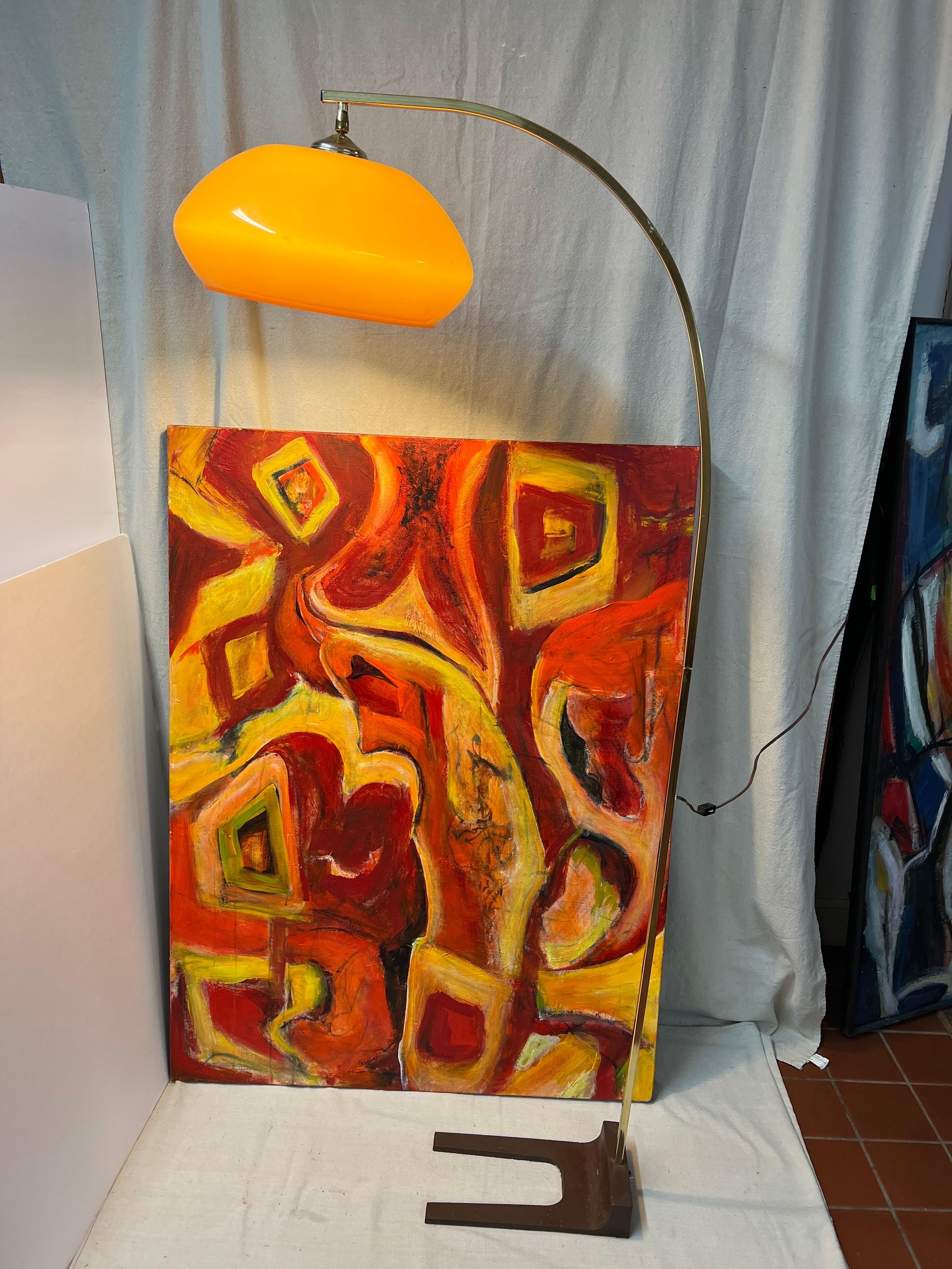 Mid-Century Modern Arc Brass Floor Lamp 11