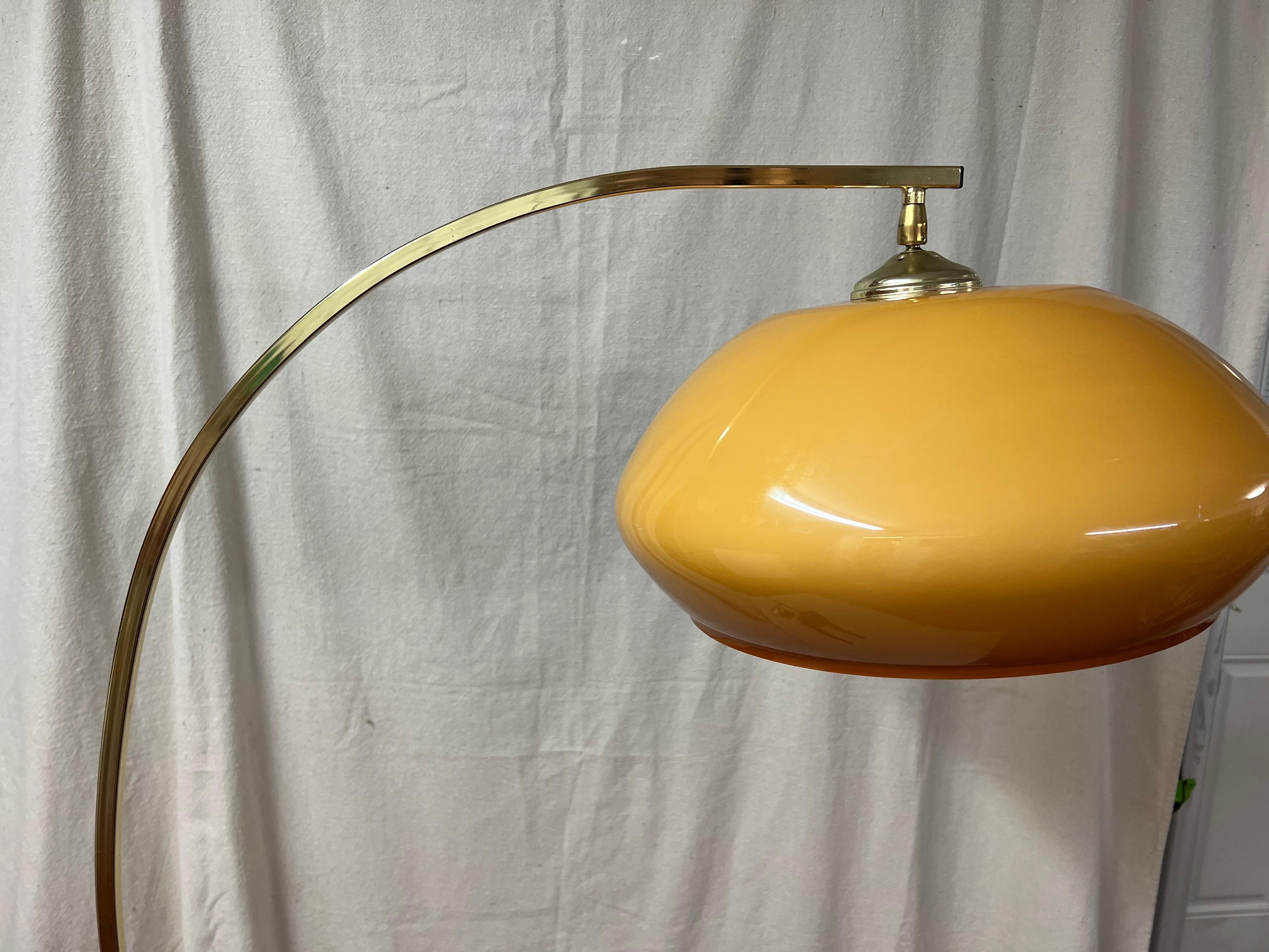 Mid-Century Modern Arc Brass Floor Lamp 1