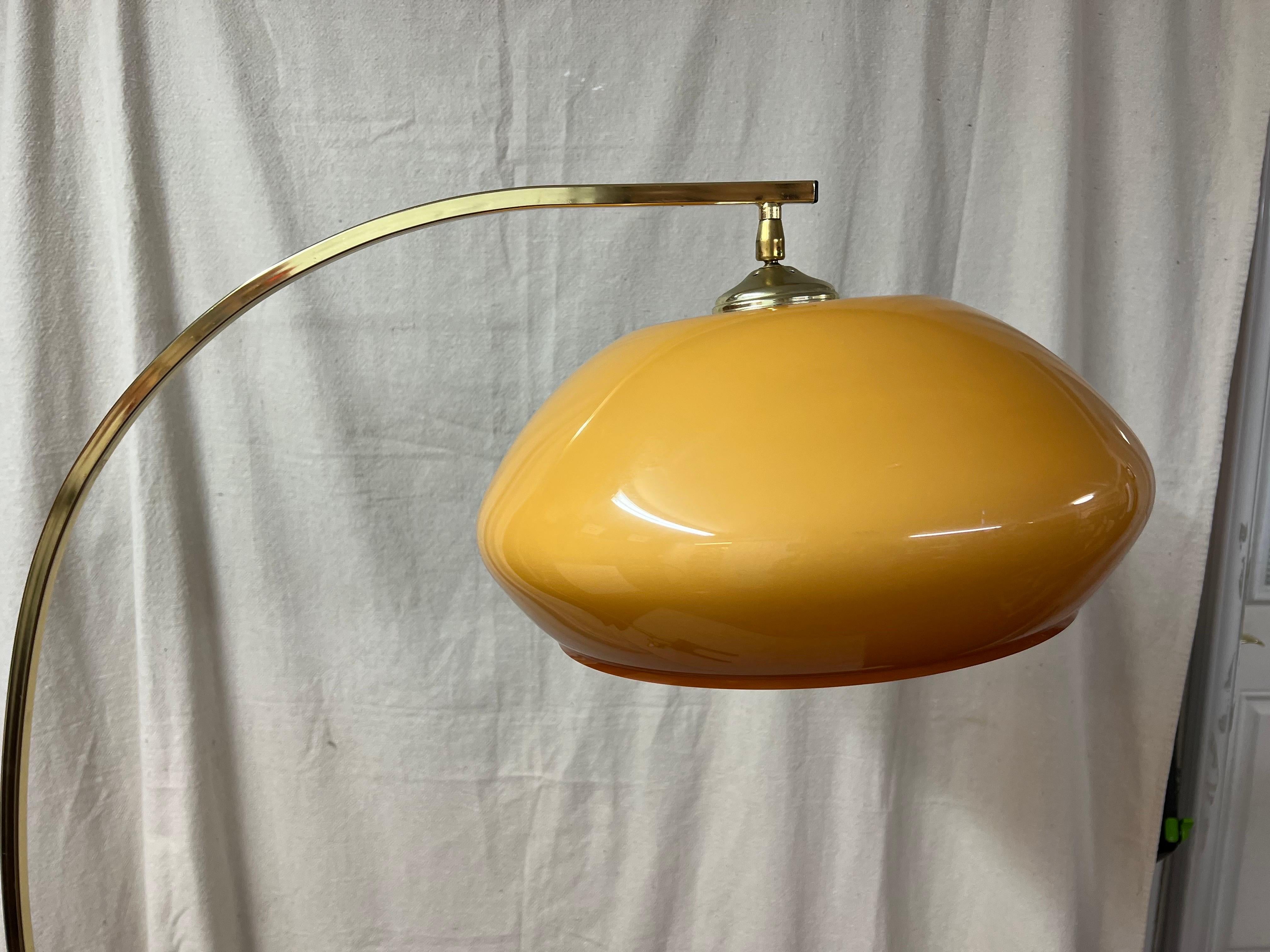 Mid-Century Modern Arc Brass Floor Lamp 2