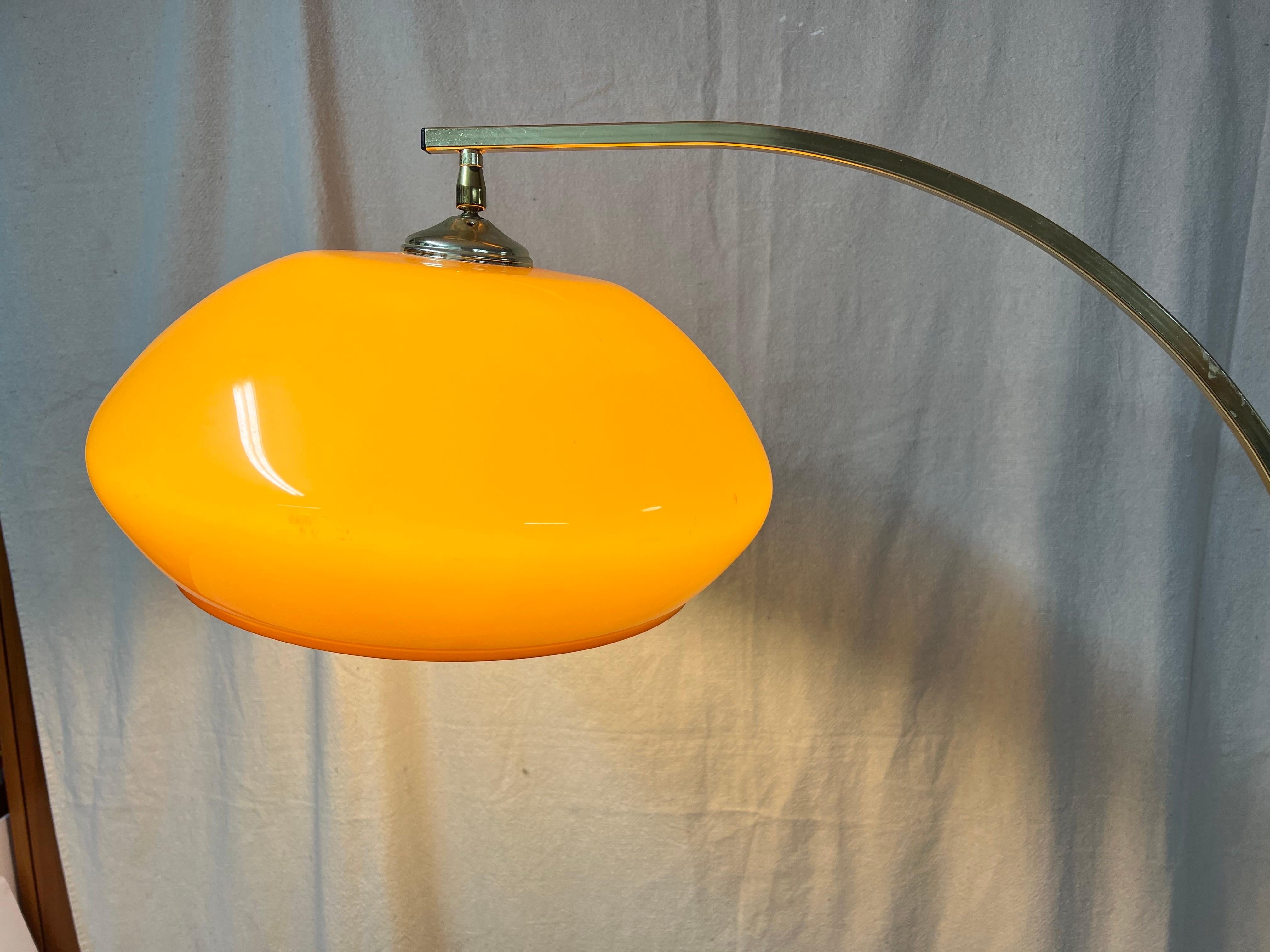 Mid-Century Modern Arc Brass Floor Lamp 3