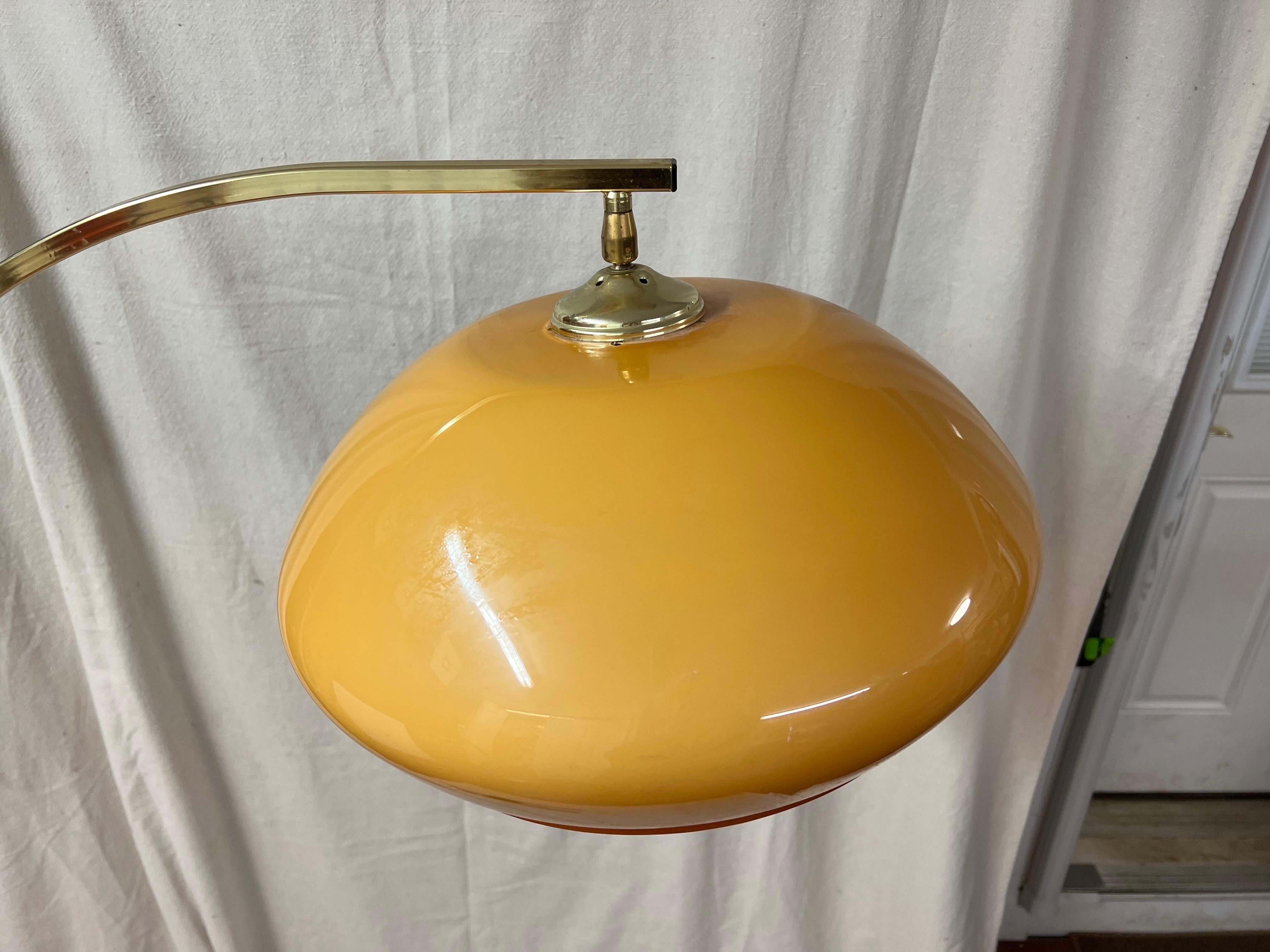 Mid-Century Modern Arc Brass Floor Lamp 4