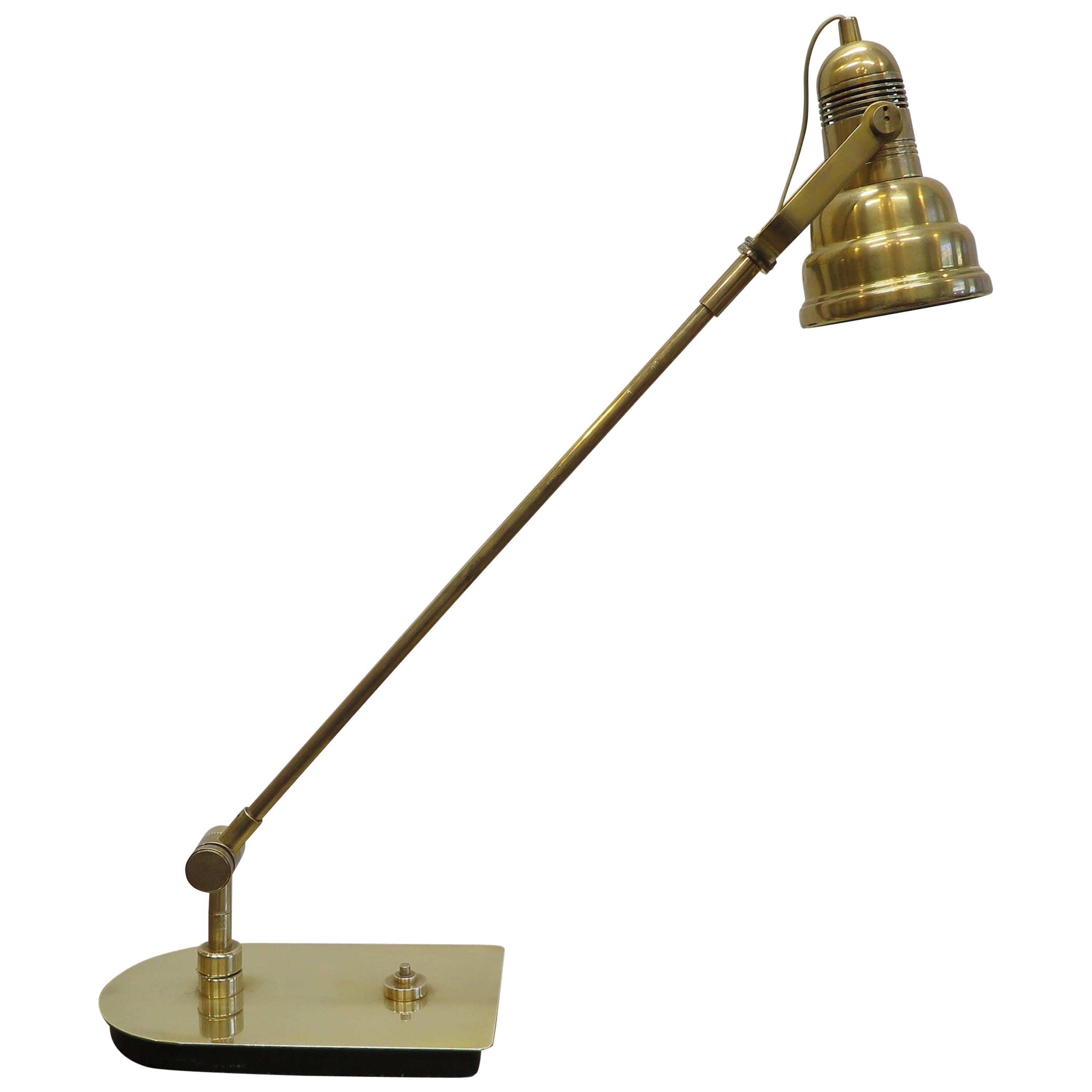 Midcentury Brass Articulating Table Lamp