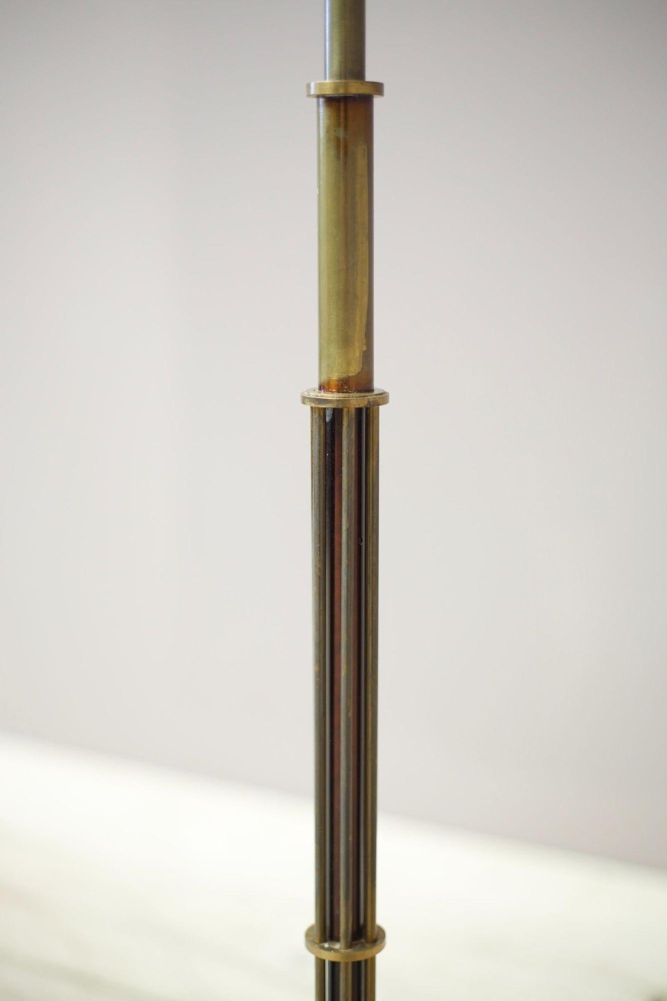 Midcentury Brass Atomic Floor Lamp In Excellent Condition For Sale In Malton, GB