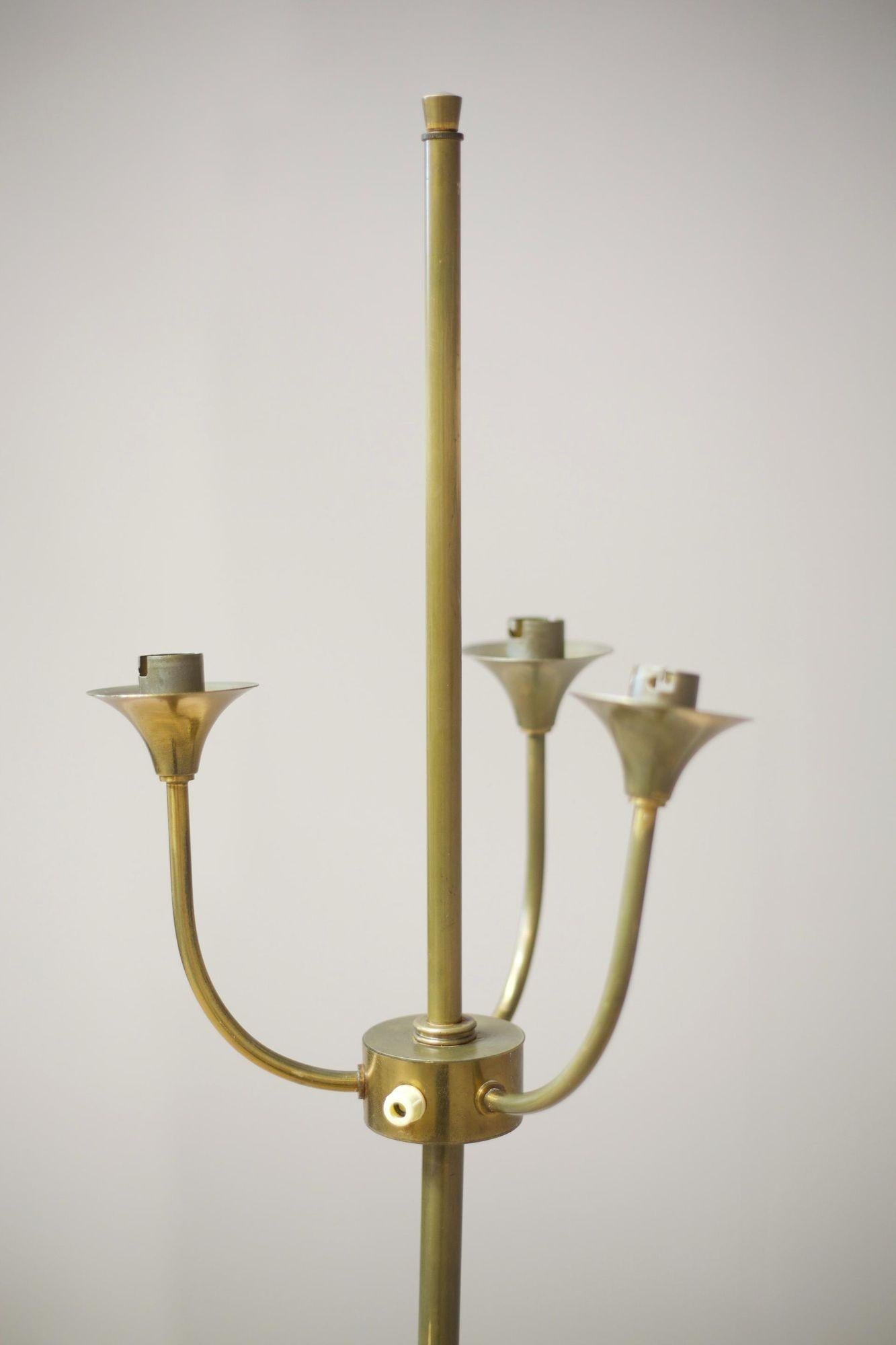 Mid-20th Century Midcentury Brass Atomic Floor Lamp For Sale