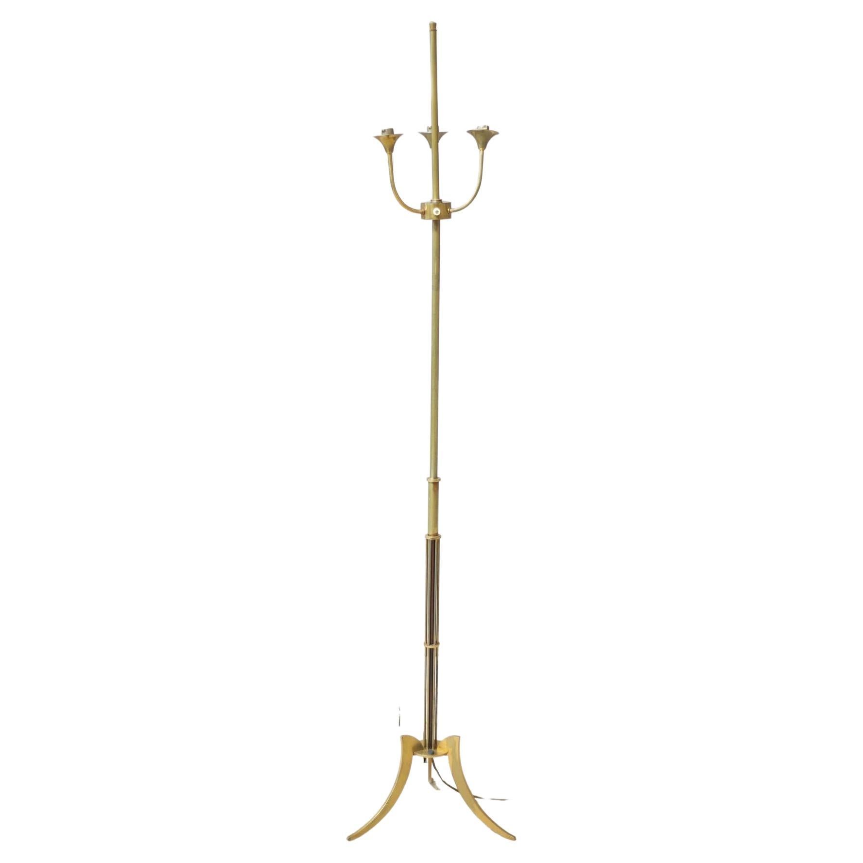 Midcentury Brass Atomic Floor Lamp For Sale