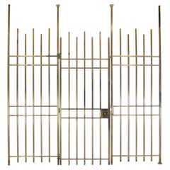 Used Mid-Century Modern Brass Bank Vault Bars and Gate