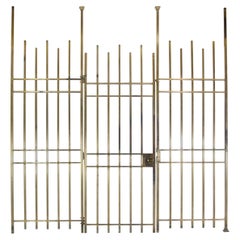 Retro Mid-Century Modern Brass Bank Vault Bars and Gate