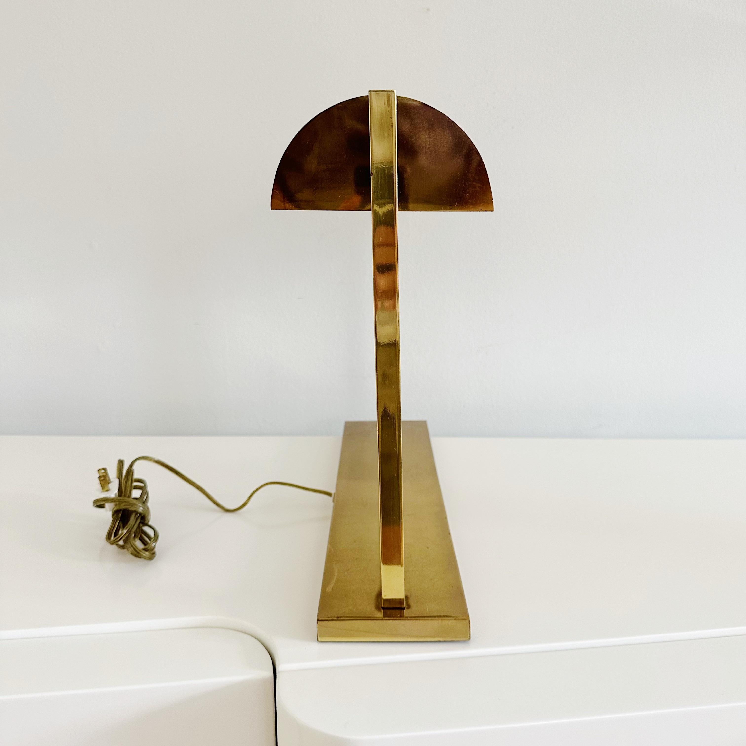 Late 20th Century Mid Century Brass Bankers Desk Lamp For Sale