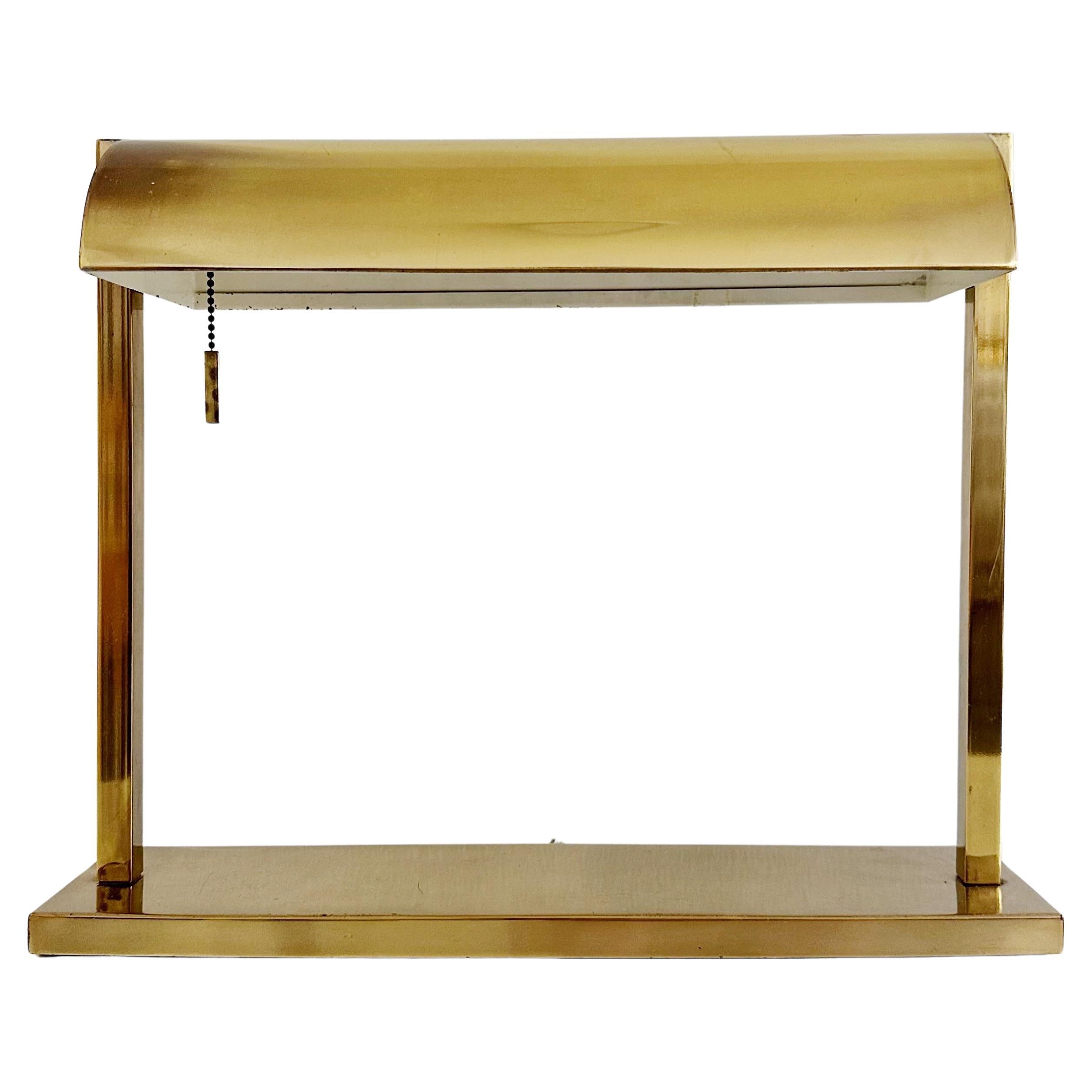 Mid Century Brass Bankers Desk Lamp