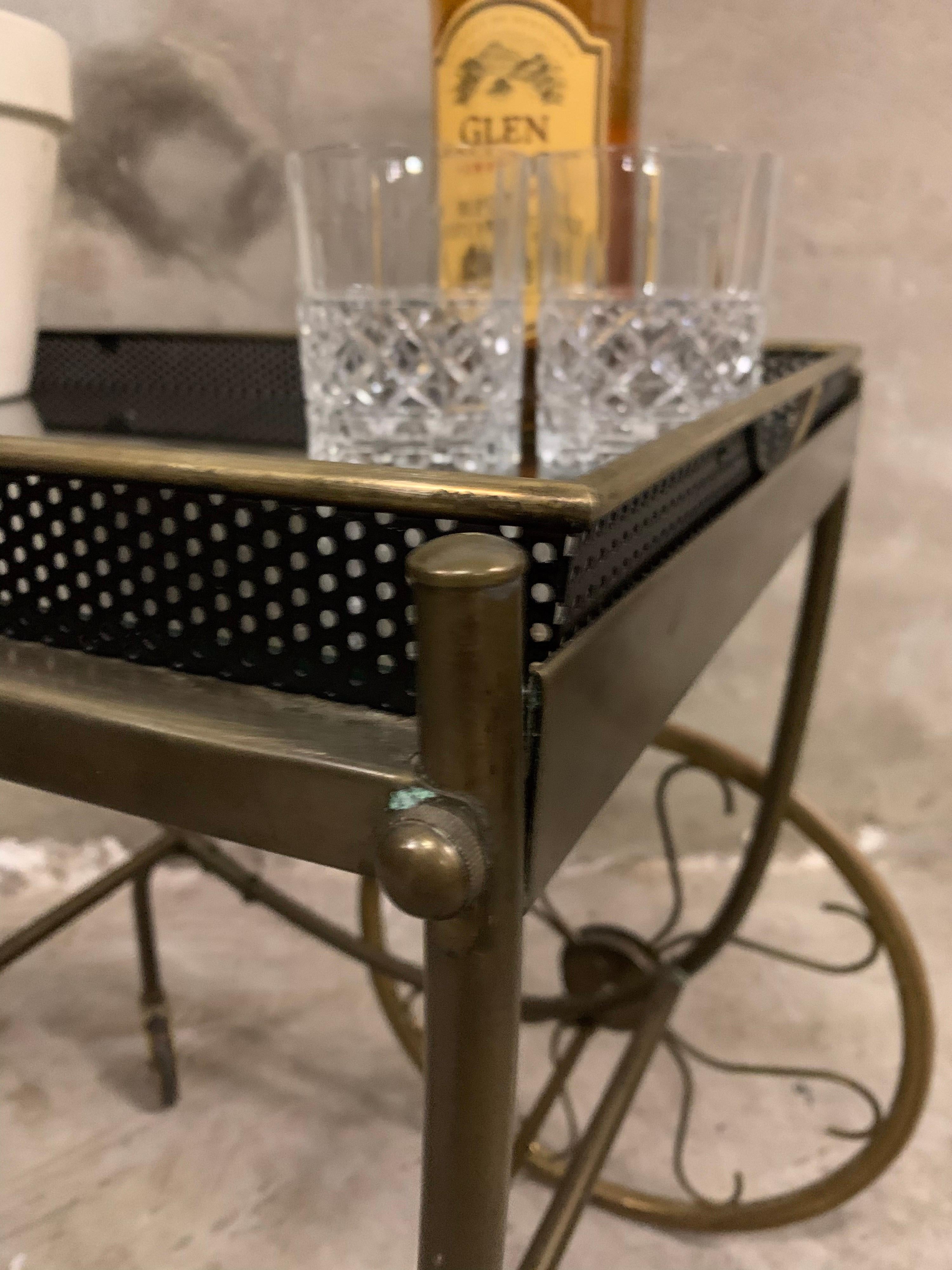 20th Century Mid-Century Brass Bar Cart  or Drink Trolley, Josef Frank, Svenskt Tenn Sweden