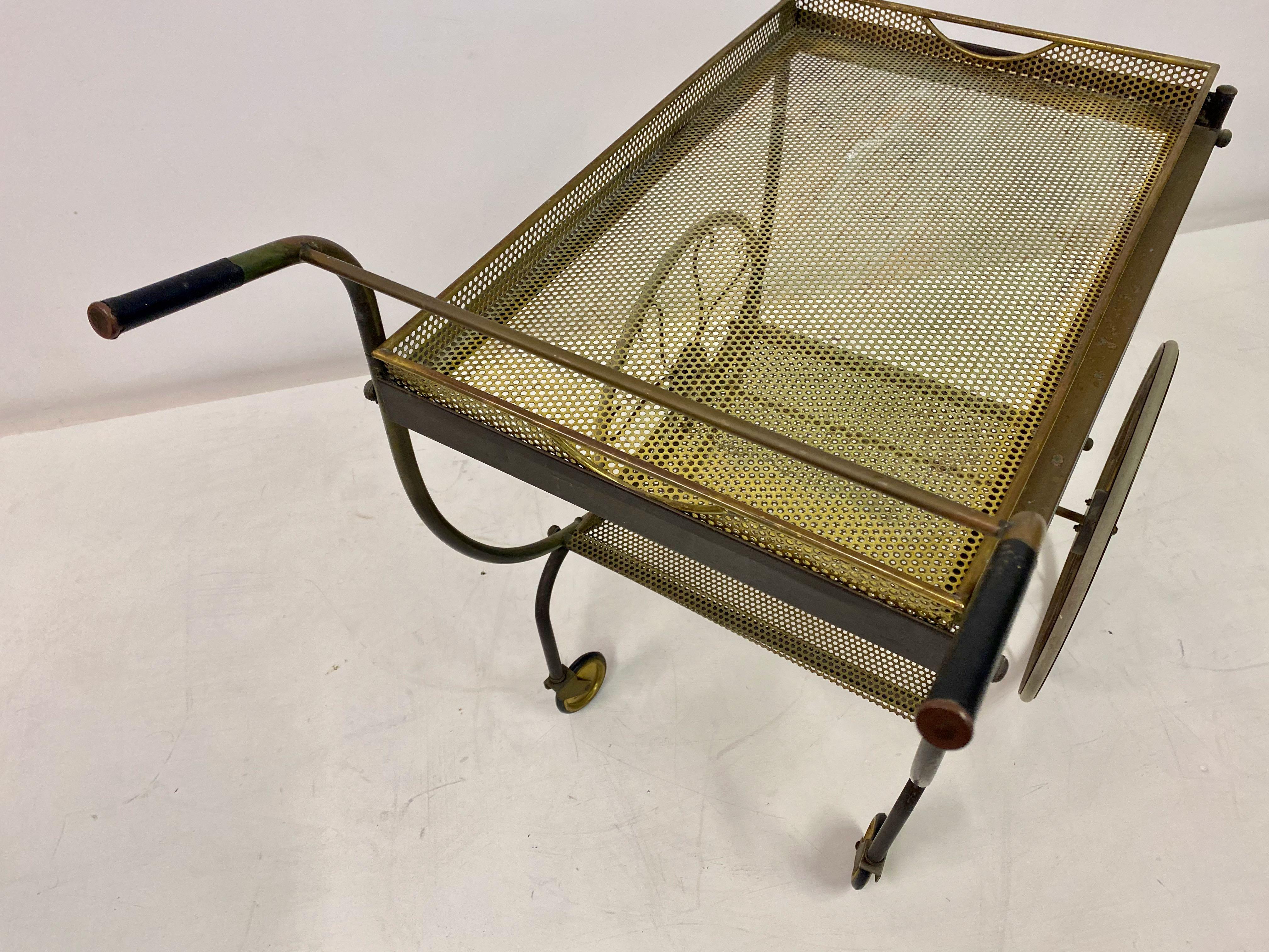 Mid-Century Brass Bar Cart or Drinks Trolley by Josef Frank for Svenskt Tenn 4
