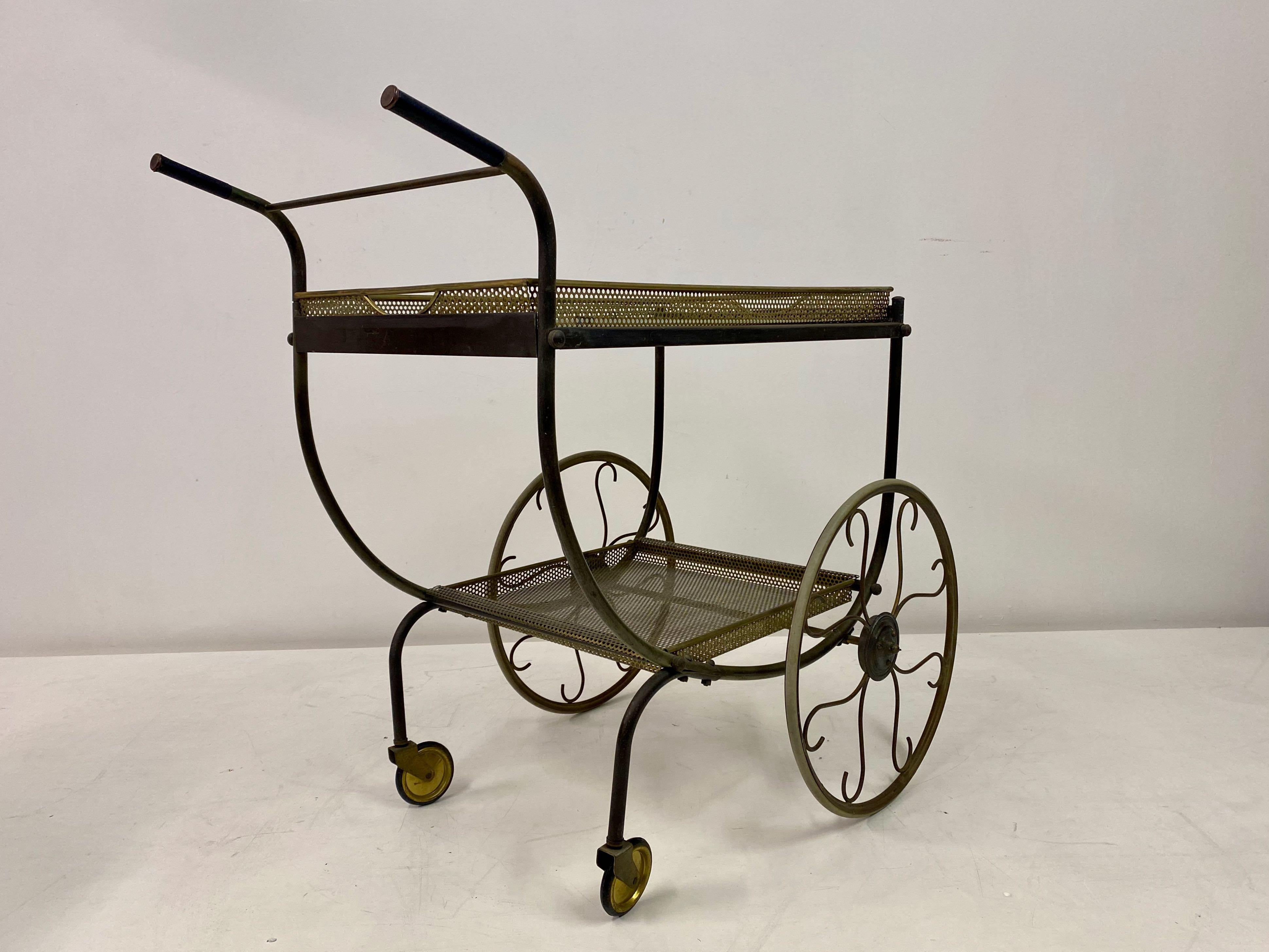 Mid-Century Brass Bar Cart or Drinks Trolley by Josef Frank for Svenskt Tenn For Sale 5