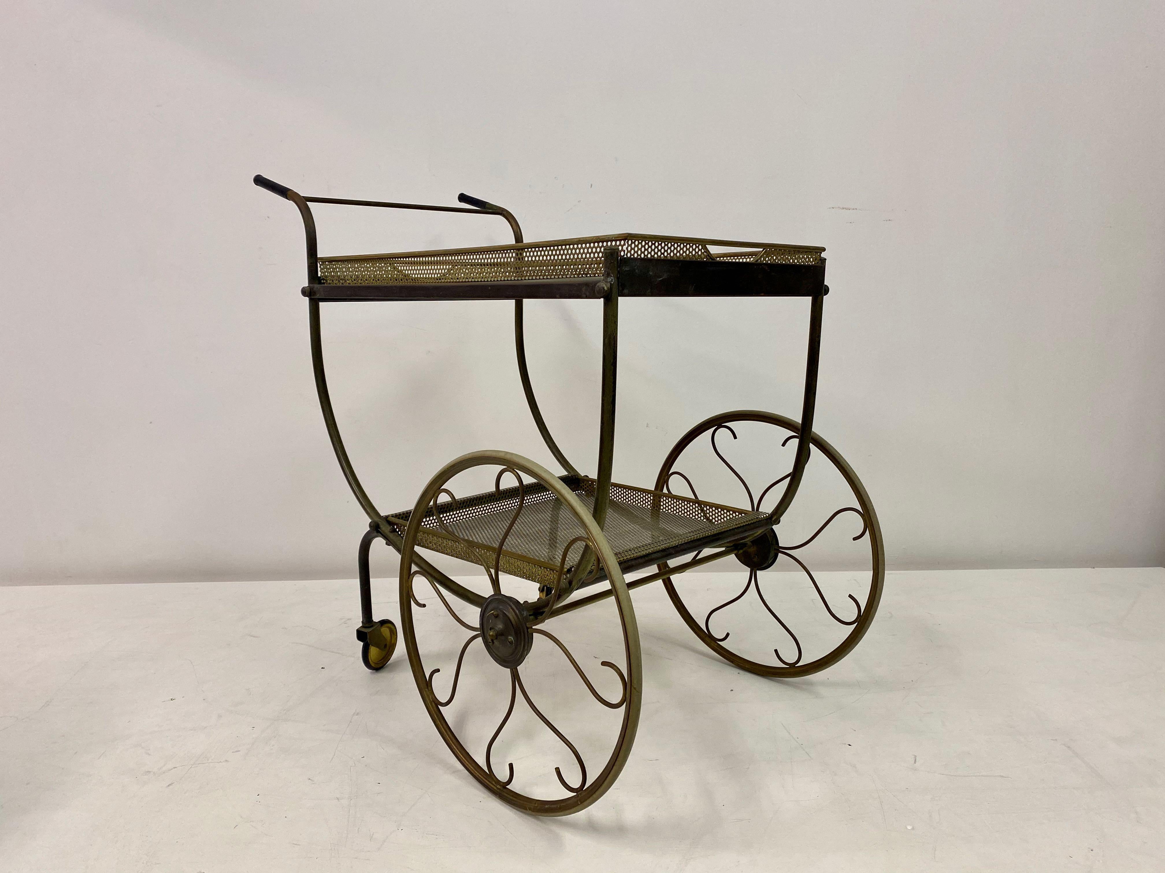 Mid-Century Brass Bar Cart or Drinks Trolley by Josef Frank for Svenskt Tenn For Sale 6
