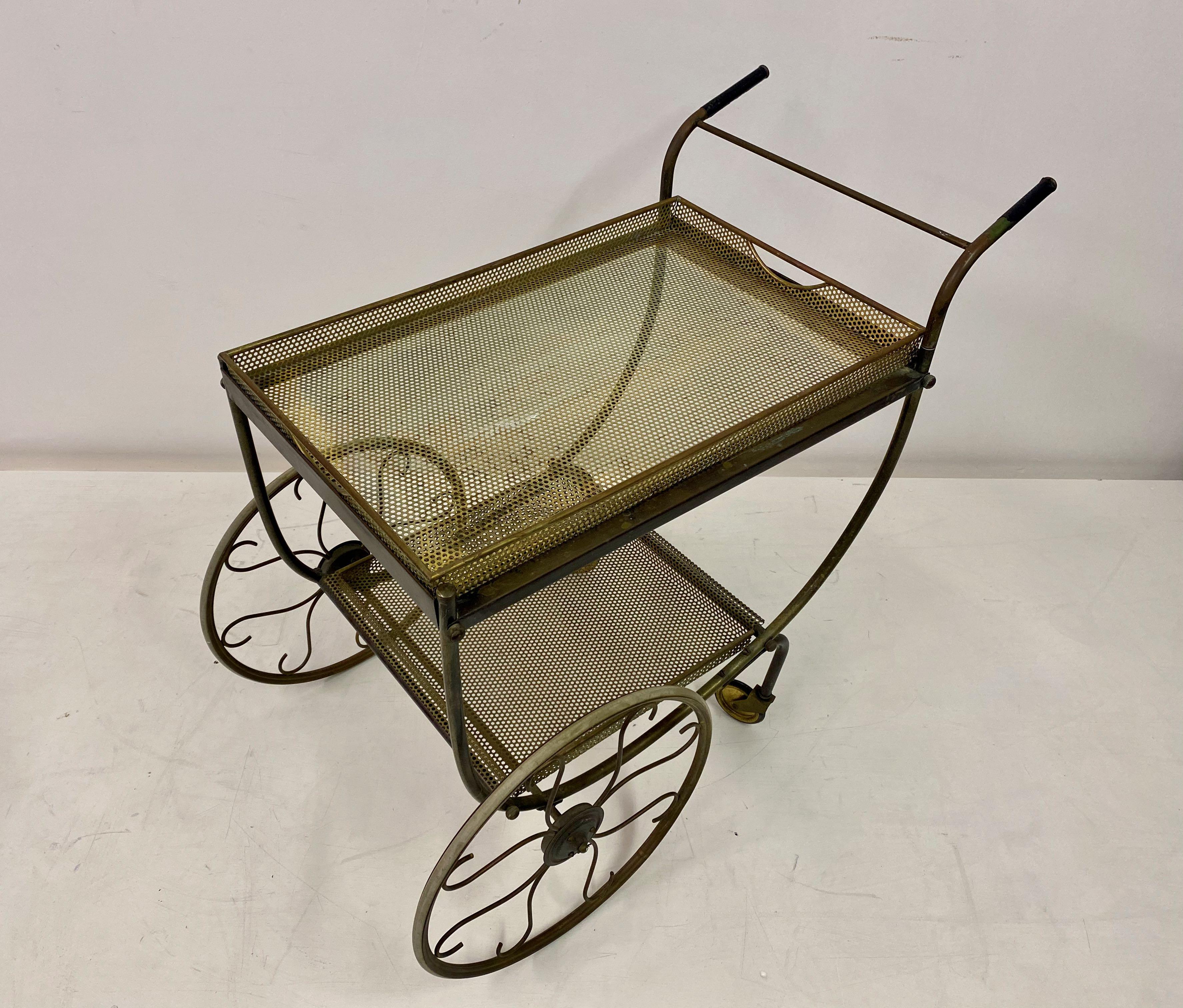 Mid-Century Brass Bar Cart or Drinks Trolley by Josef Frank for Svenskt Tenn For Sale 10