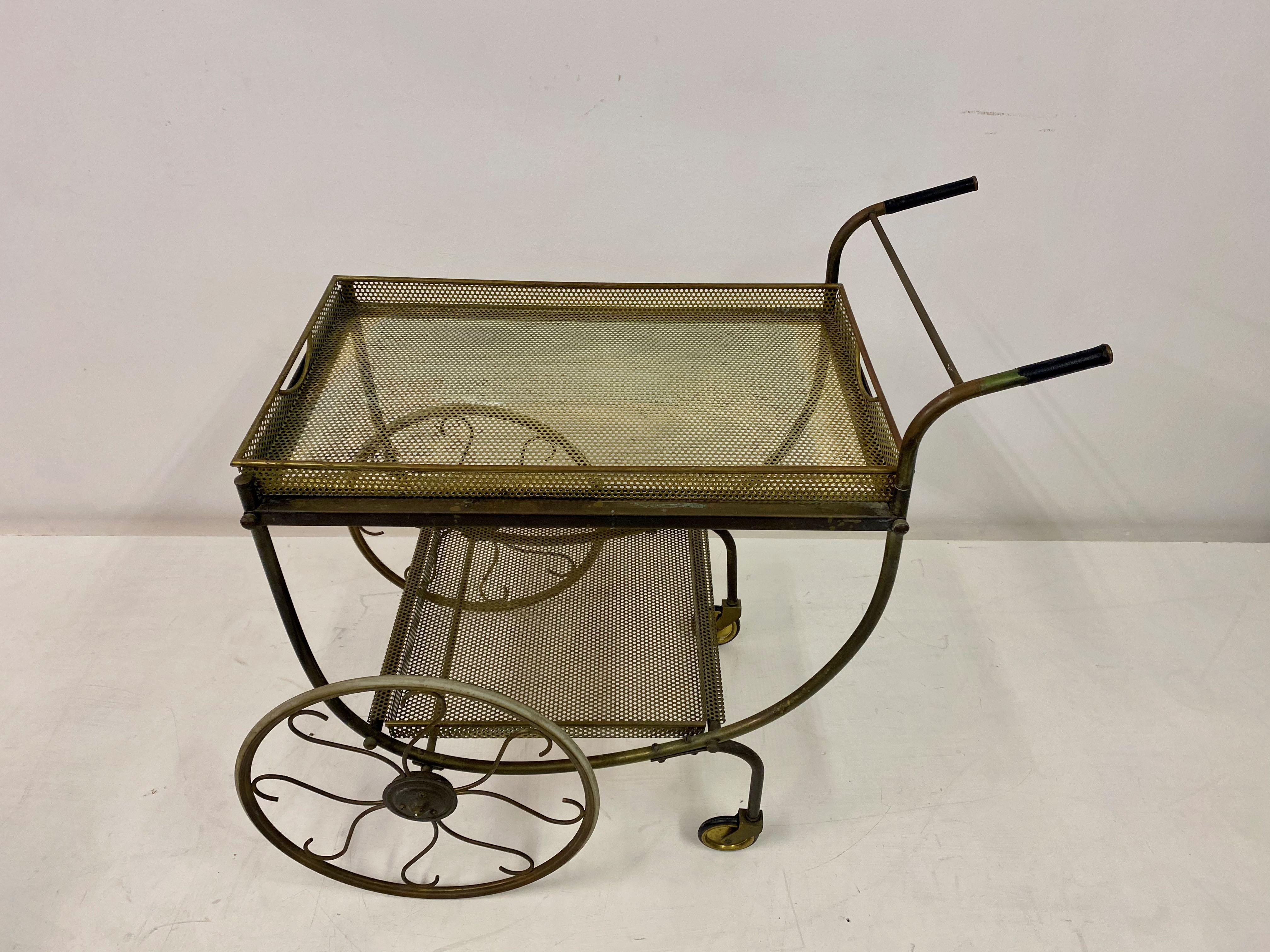 Mid-Century Brass Bar Cart or Drinks Trolley by Josef Frank for Svenskt Tenn For Sale 12