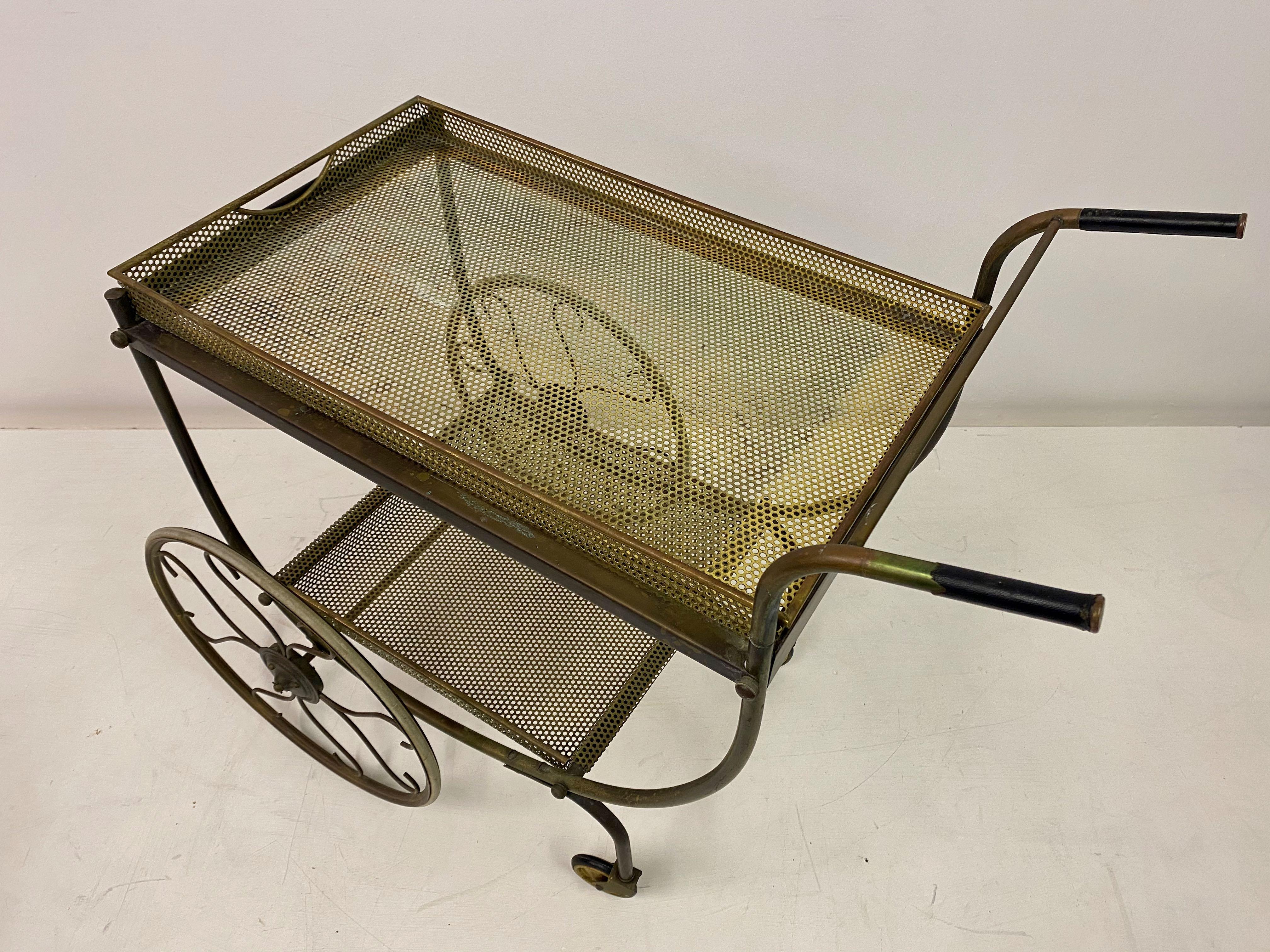 Mid-Century Brass Bar Cart or Drinks Trolley by Josef Frank for Svenskt Tenn For Sale 13