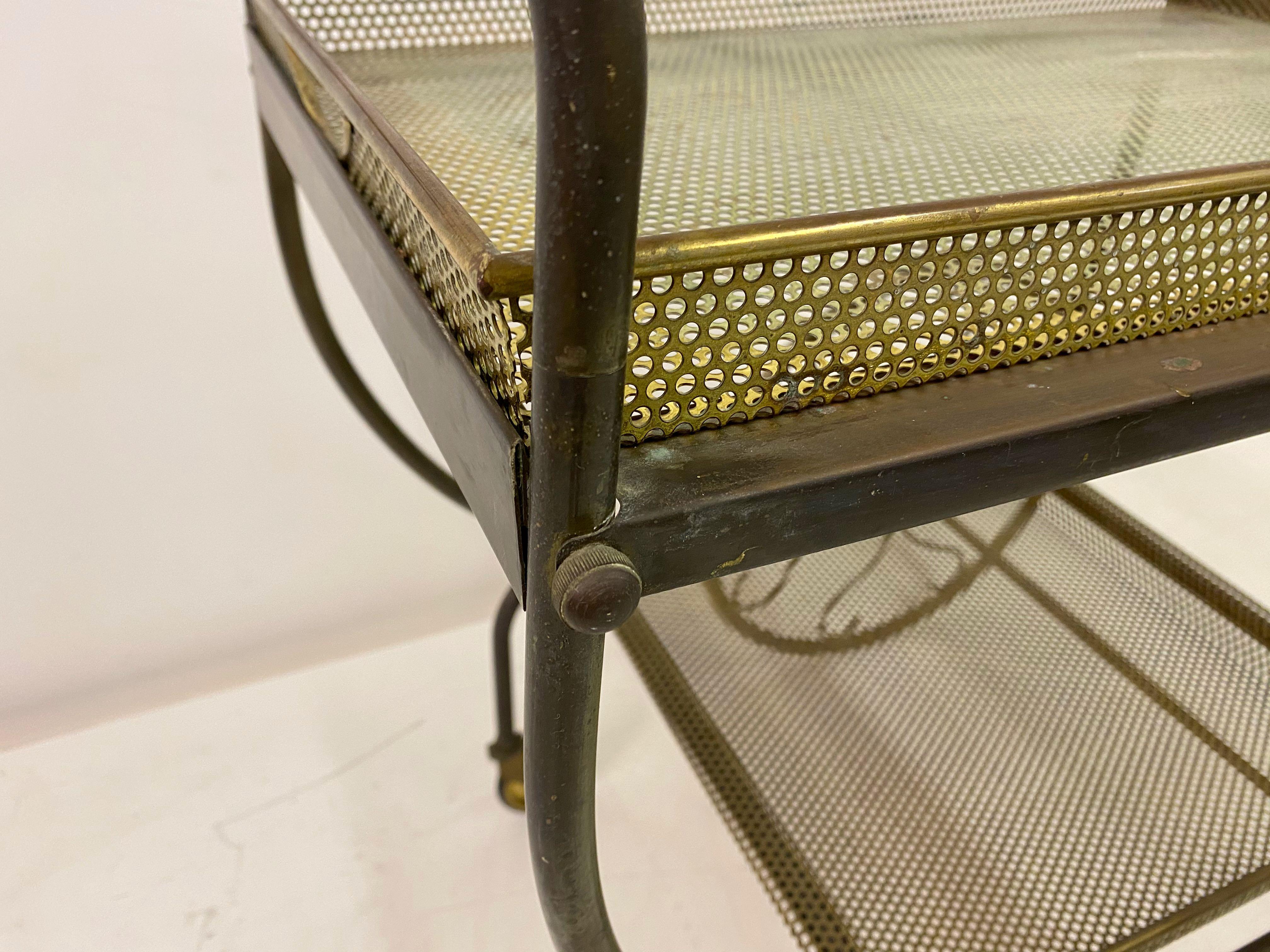 Mid-Century Brass Bar Cart or Drinks Trolley by Josef Frank for Svenskt Tenn For Sale 3