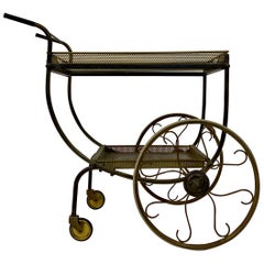 Retro Mid-Century Brass Bar Cart or Drinks Trolley by Josef Frank for Svenskt Tenn