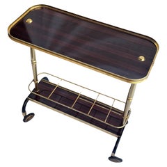 Mid-Century Brass Bar Cart Trolley By MB Italy
