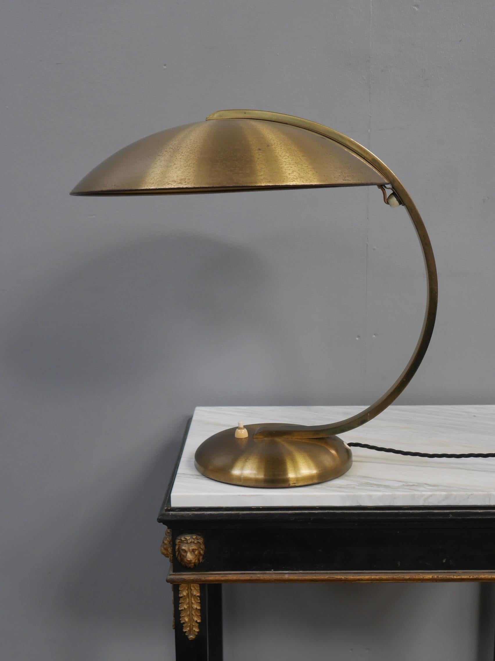 Mid-Century Modern Mid Century Brass Bauhaus Table Lamp by Egon Hillebrand