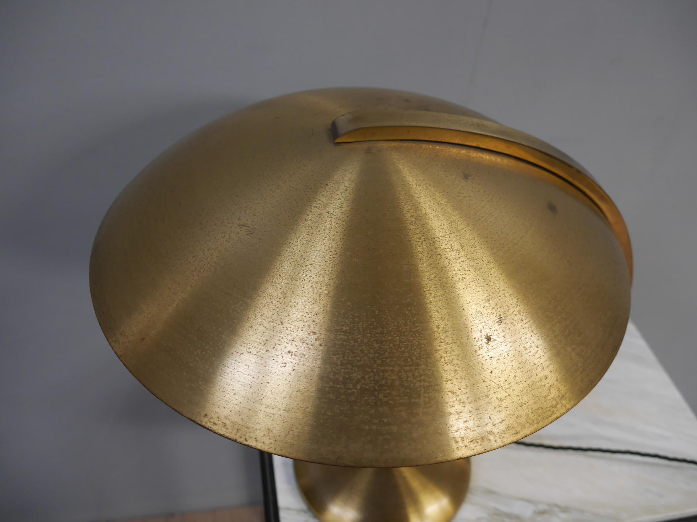 British Mid Century Brass Bauhaus Table Lamp by Egon Hillebrand