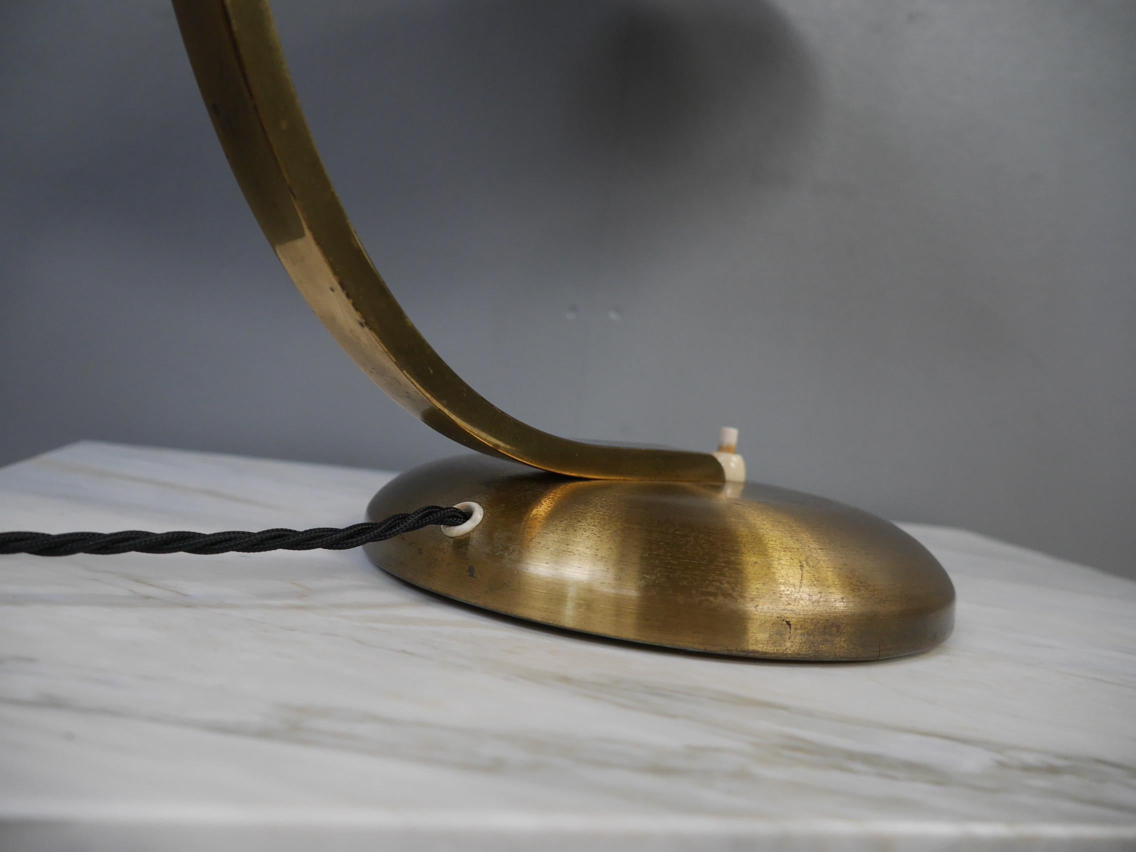 Metal Mid Century Brass Bauhaus Table Lamp by Egon Hillebrand