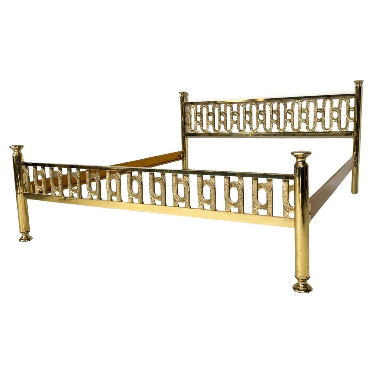 Mid-Century Brass Bed by Angelo Brotto, Esperia, Italy, 1970s
