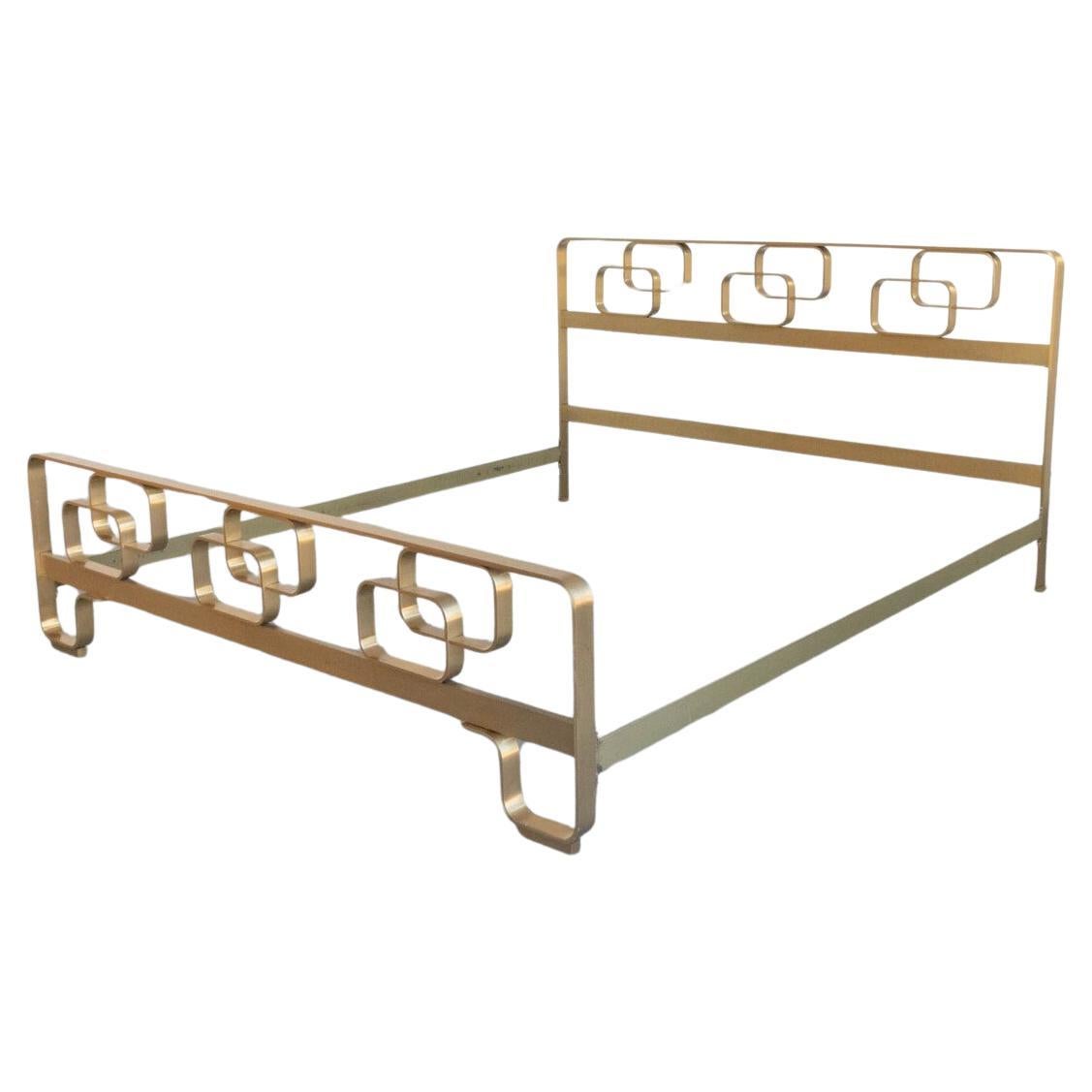Mid-Century Brass Bed by Luciano Frigerio, 1970s For Sale