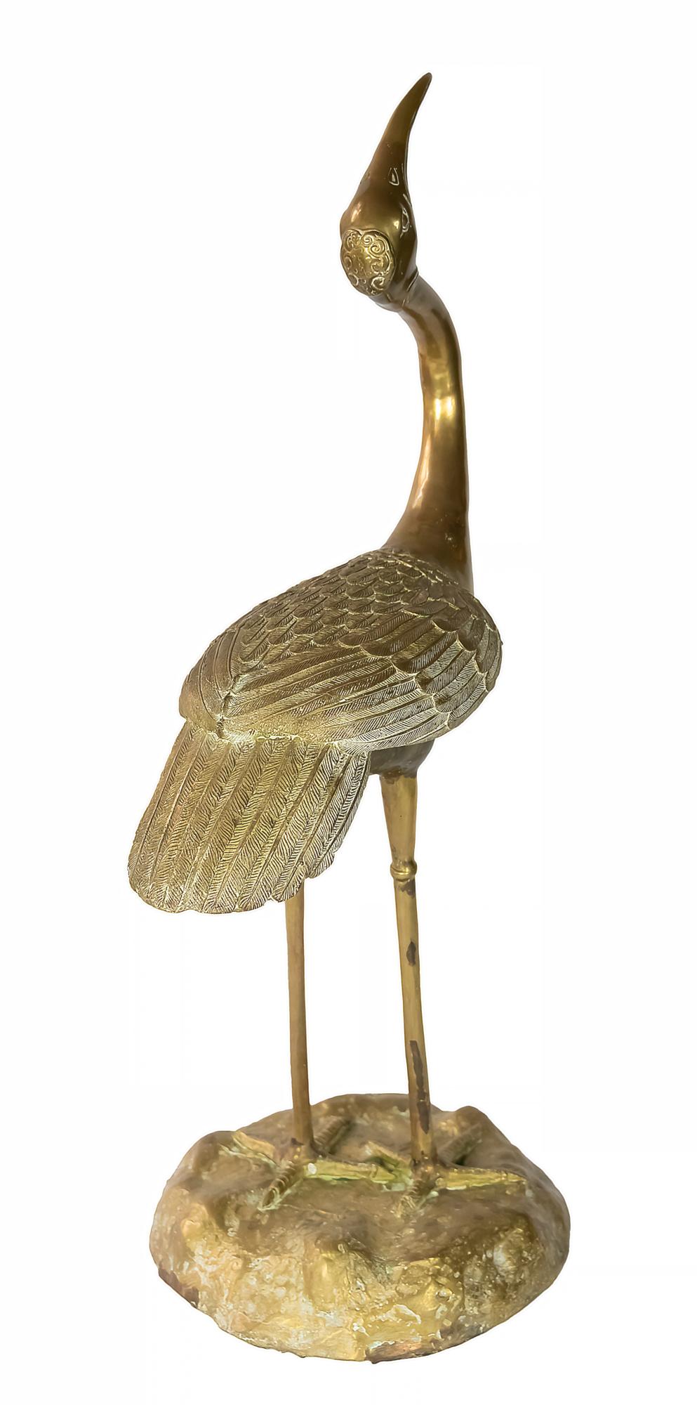 Mid-Century Modern Mid-Century Brass Bird Sculpture For Sale