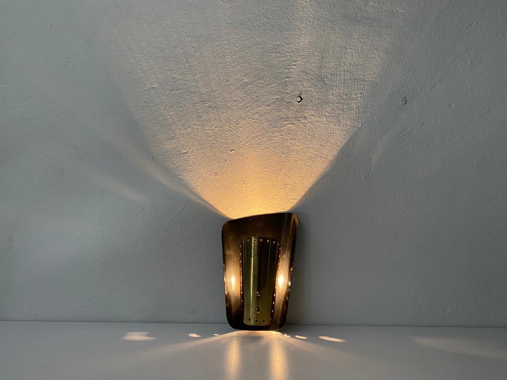 Mid Century Brass & Black Metal Sconce by Karl Walther Nache, 1950s Germany In Good Condition In Hagenbach, DE