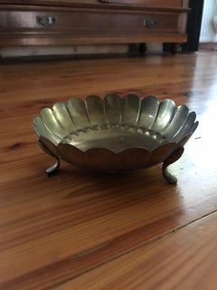 Midcentury Brass Bowl with Legs