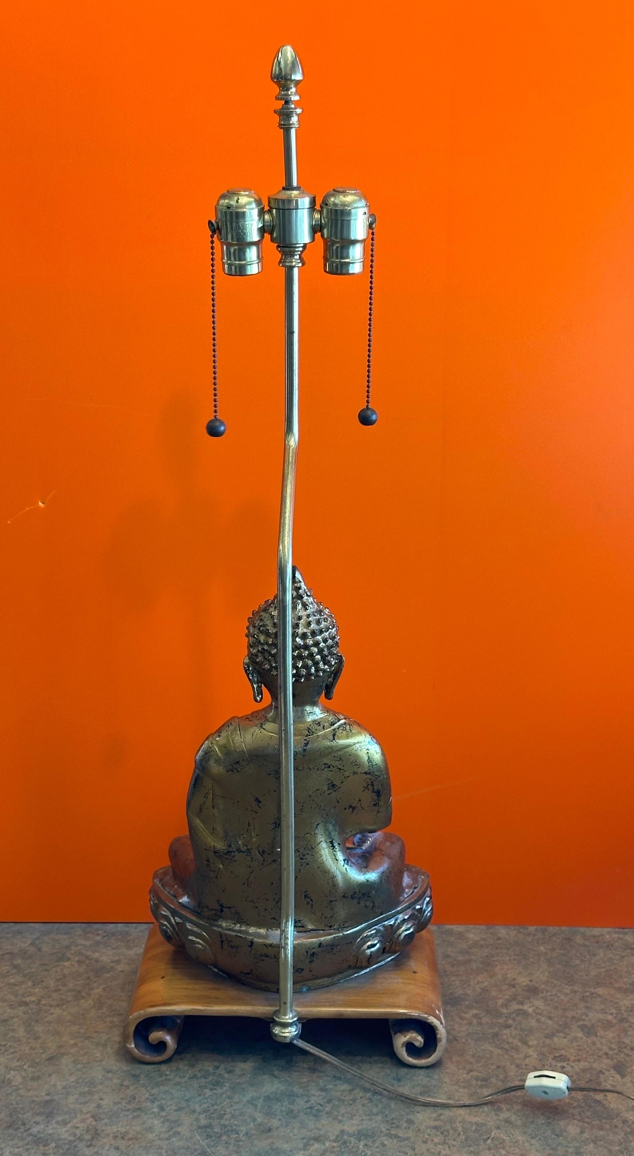 Lampe de Table Bouddha en Laiton du Milieu du Siècle par Marbro Lamp Company en vente 4