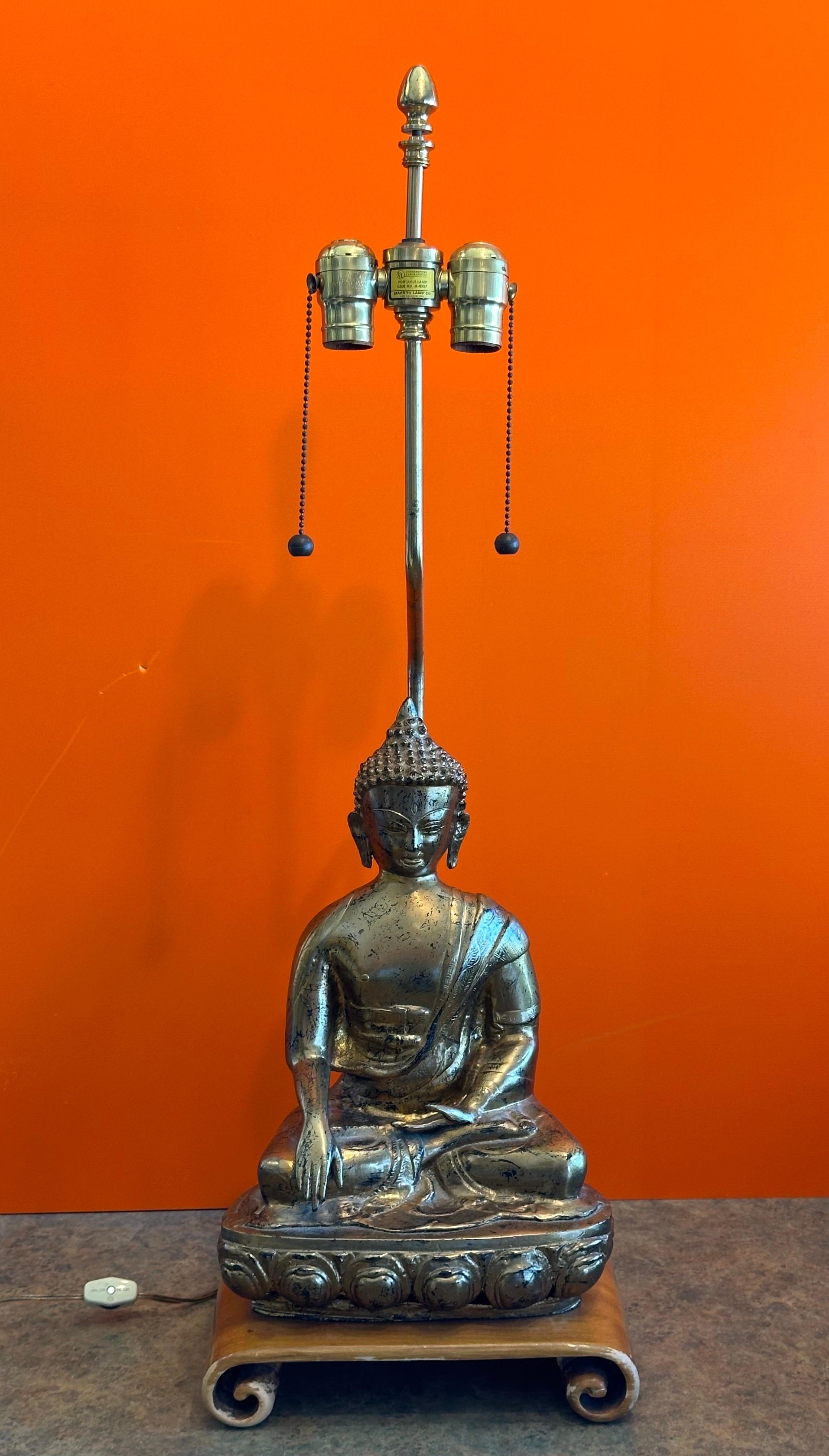 Lampe de Table Bouddha en Laiton du Milieu du Siècle par Marbro Lamp Company en vente 11