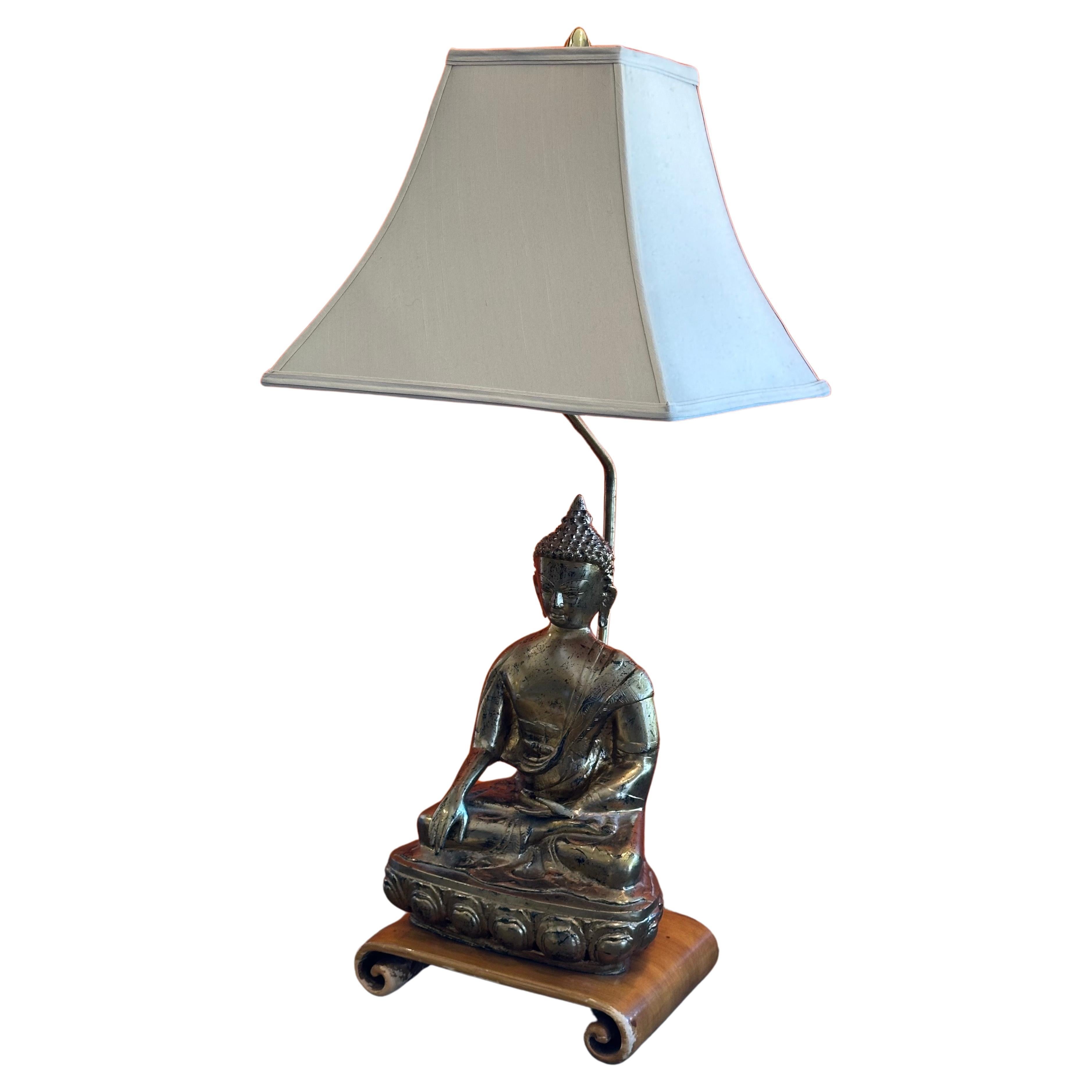 Lampe de Table Bouddha en Laiton du Milieu du Siècle par Marbro Lamp Company en vente 12