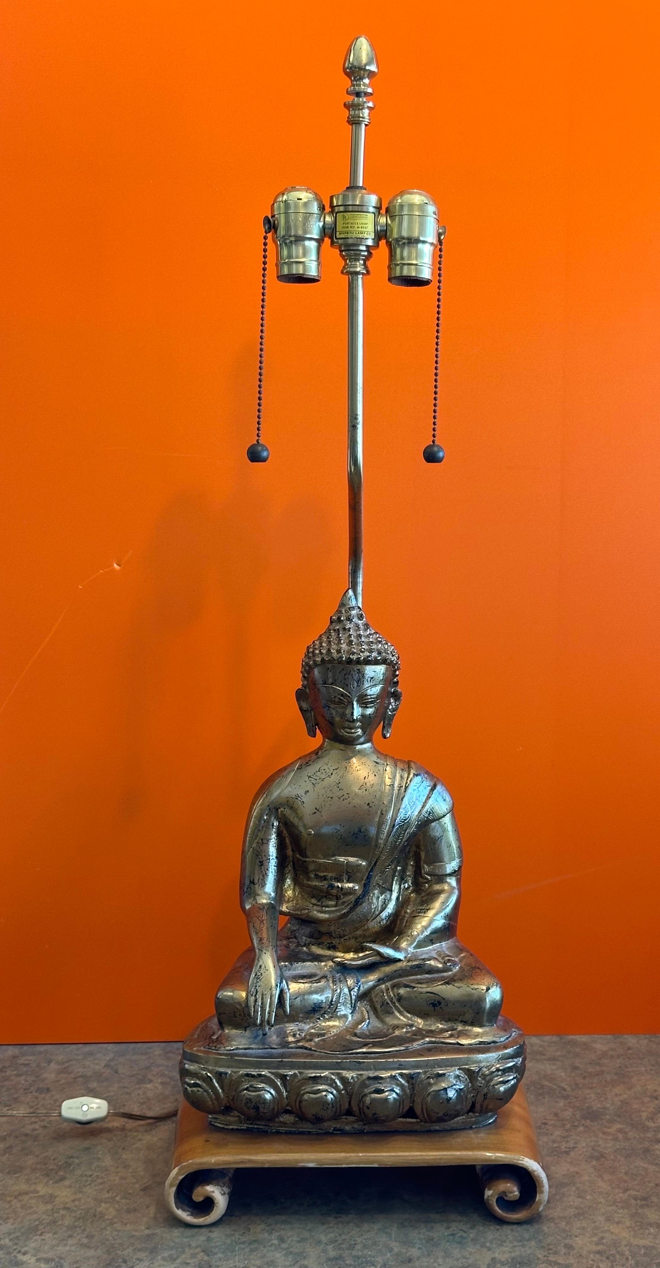 Lampe de Table Bouddha en Laiton du Milieu du Siècle par Marbro Lamp Company en vente 2