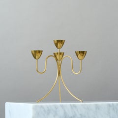 Mid-Century Brass Candelabra by Gunnar Ander for Ystad Metall, Sweden, 1950s