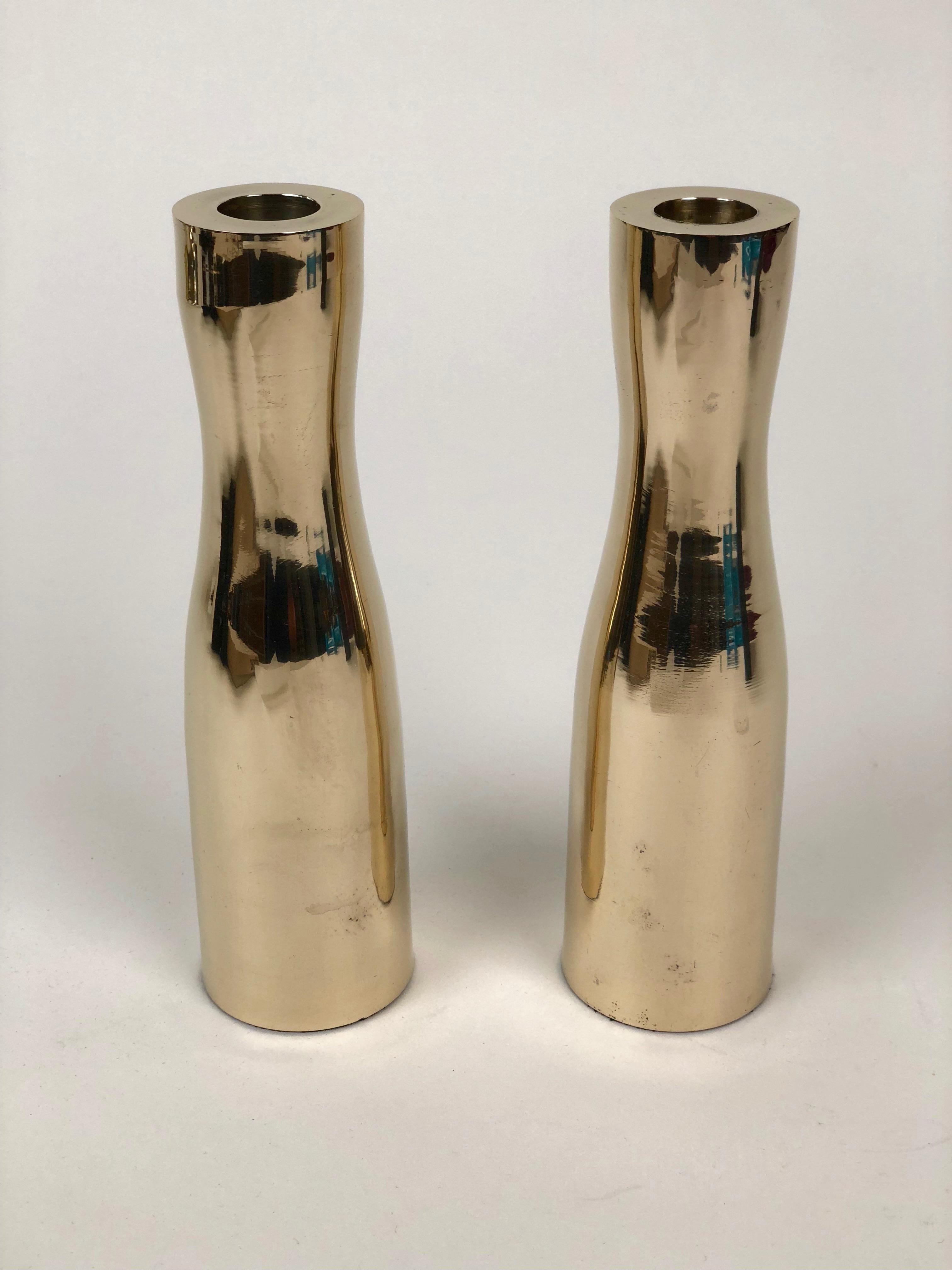 Mid-Century Modern Midcentury Brass Candleholders from the USA For Sale