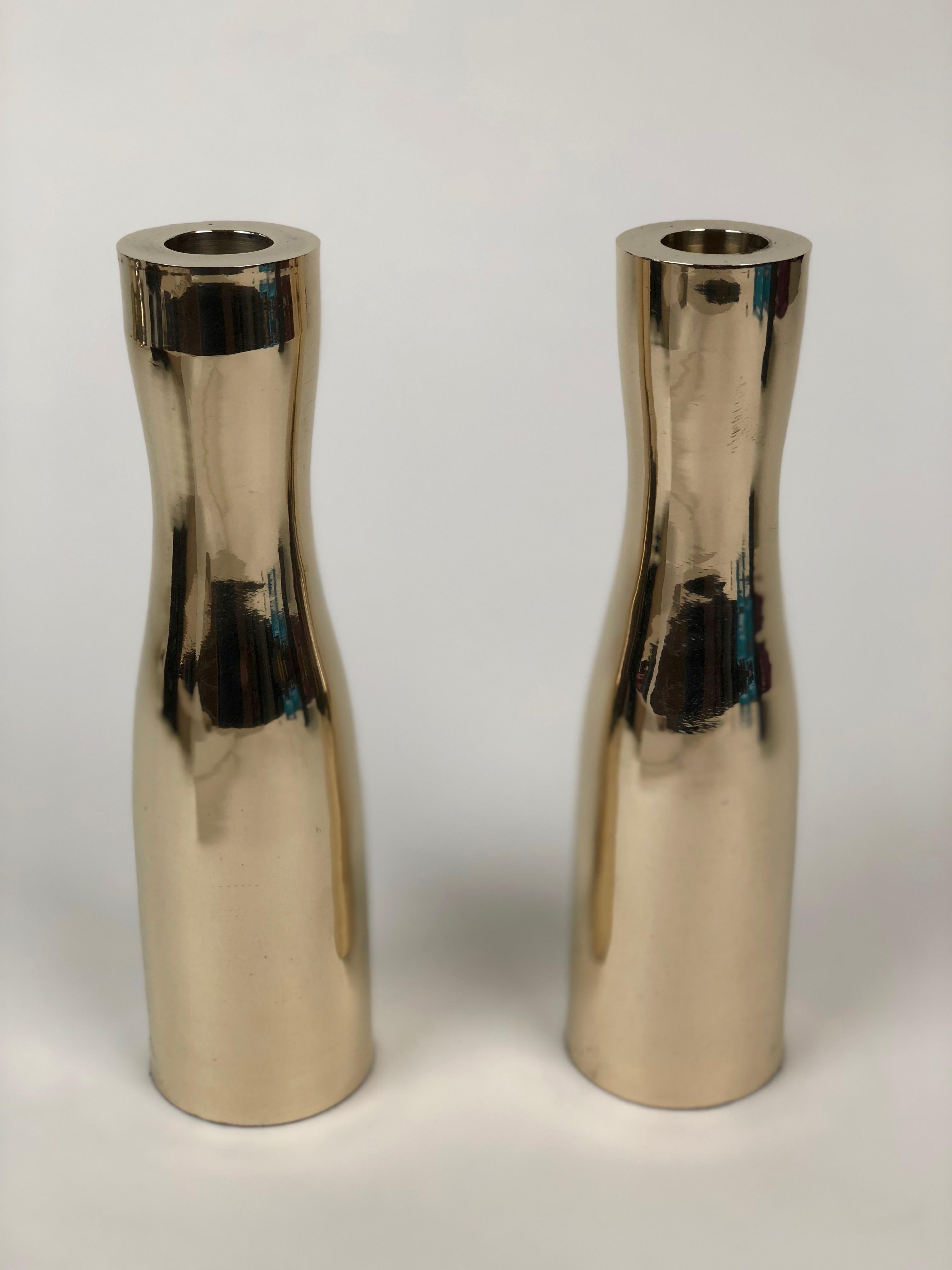 American Midcentury Brass Candleholders from the USA For Sale