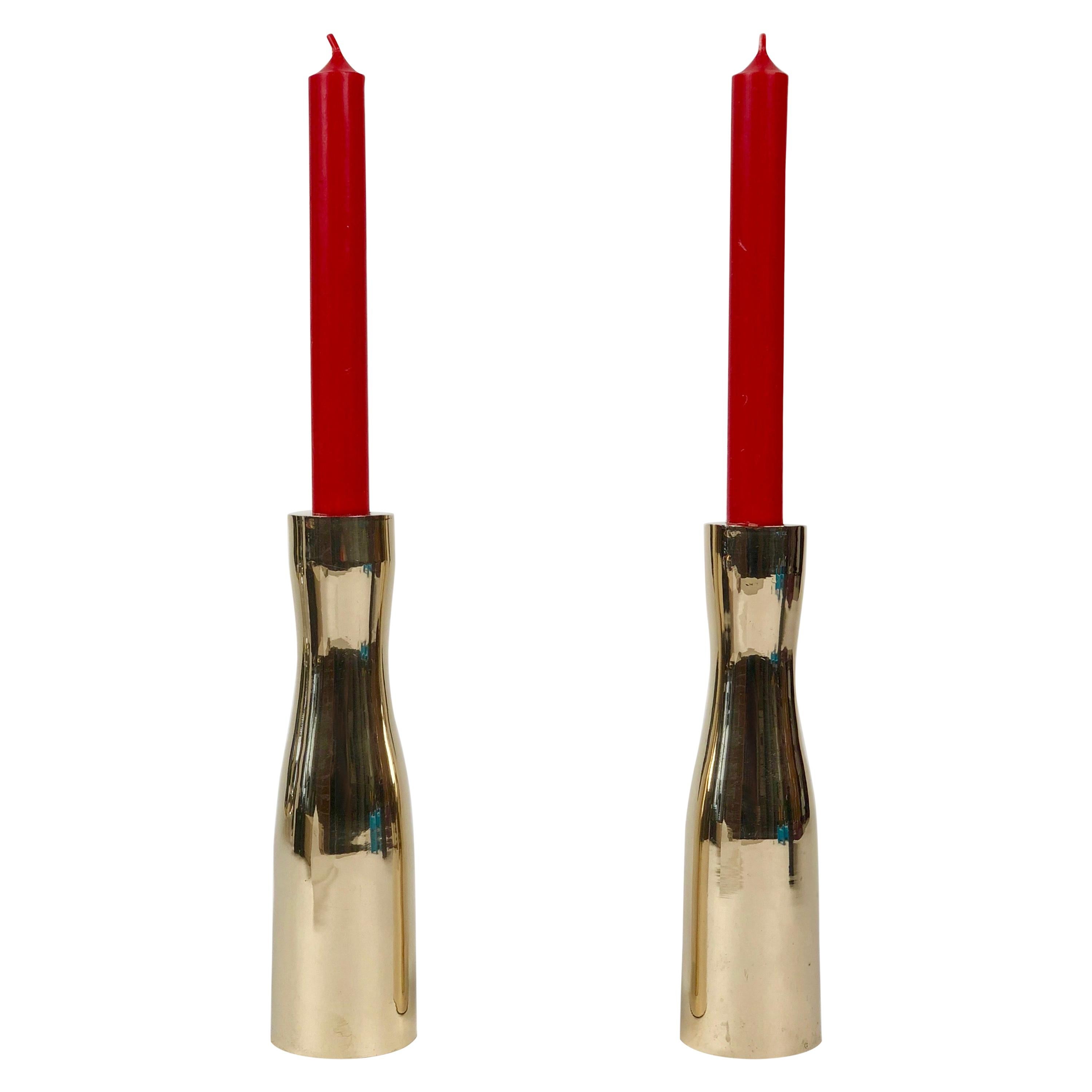 Midcentury Brass Candleholders from the USA For Sale