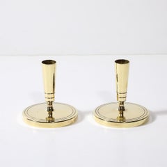 Mid-Century Brass Candleholders signed Tommi Parzinger for Dorlyn Silversmiths